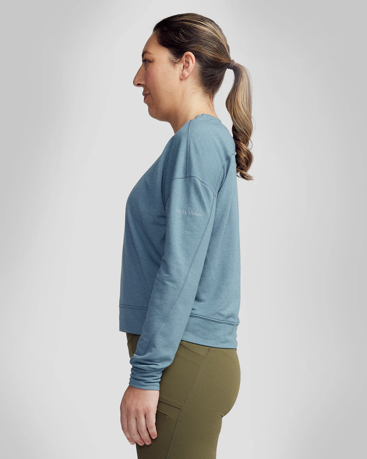 Women’s Anytime Crew Sweatshirt - Washed Blue Marle - Image 3