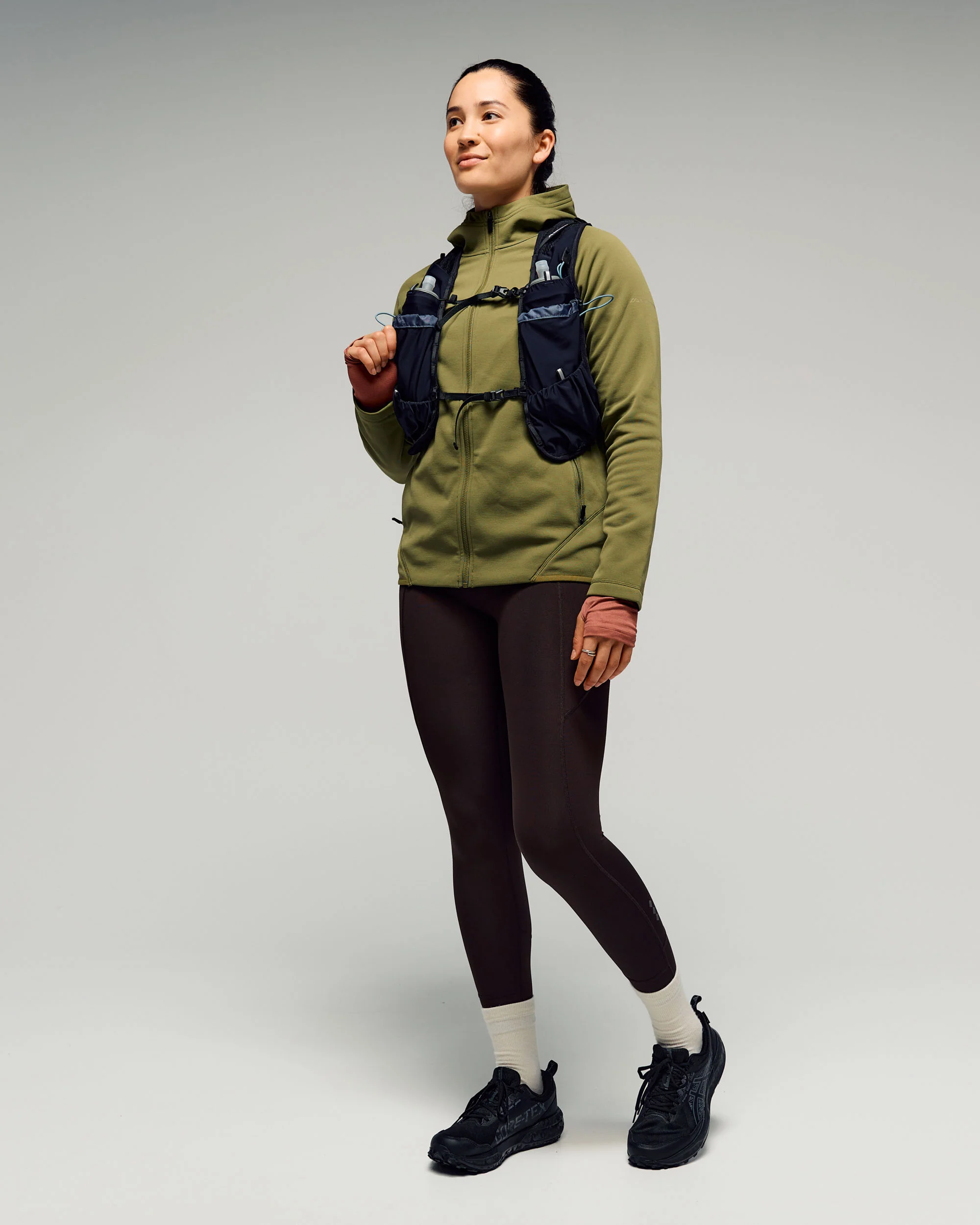 Women's Anytime Fleece Hooded Jacket -  Dark Fern - Image 2