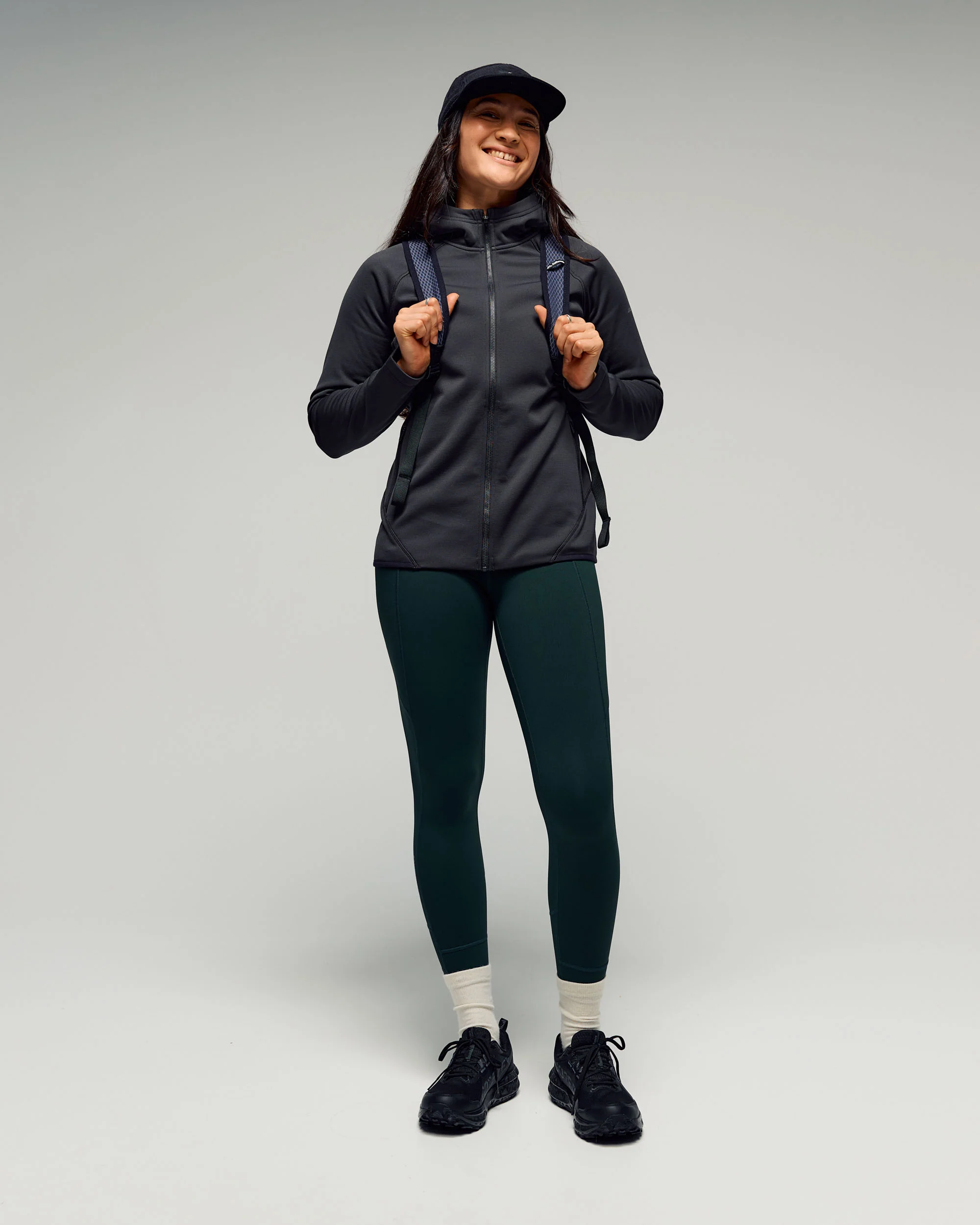 Women's Anytime Fleece Hooded Jacket -  Washed Black - Image 2