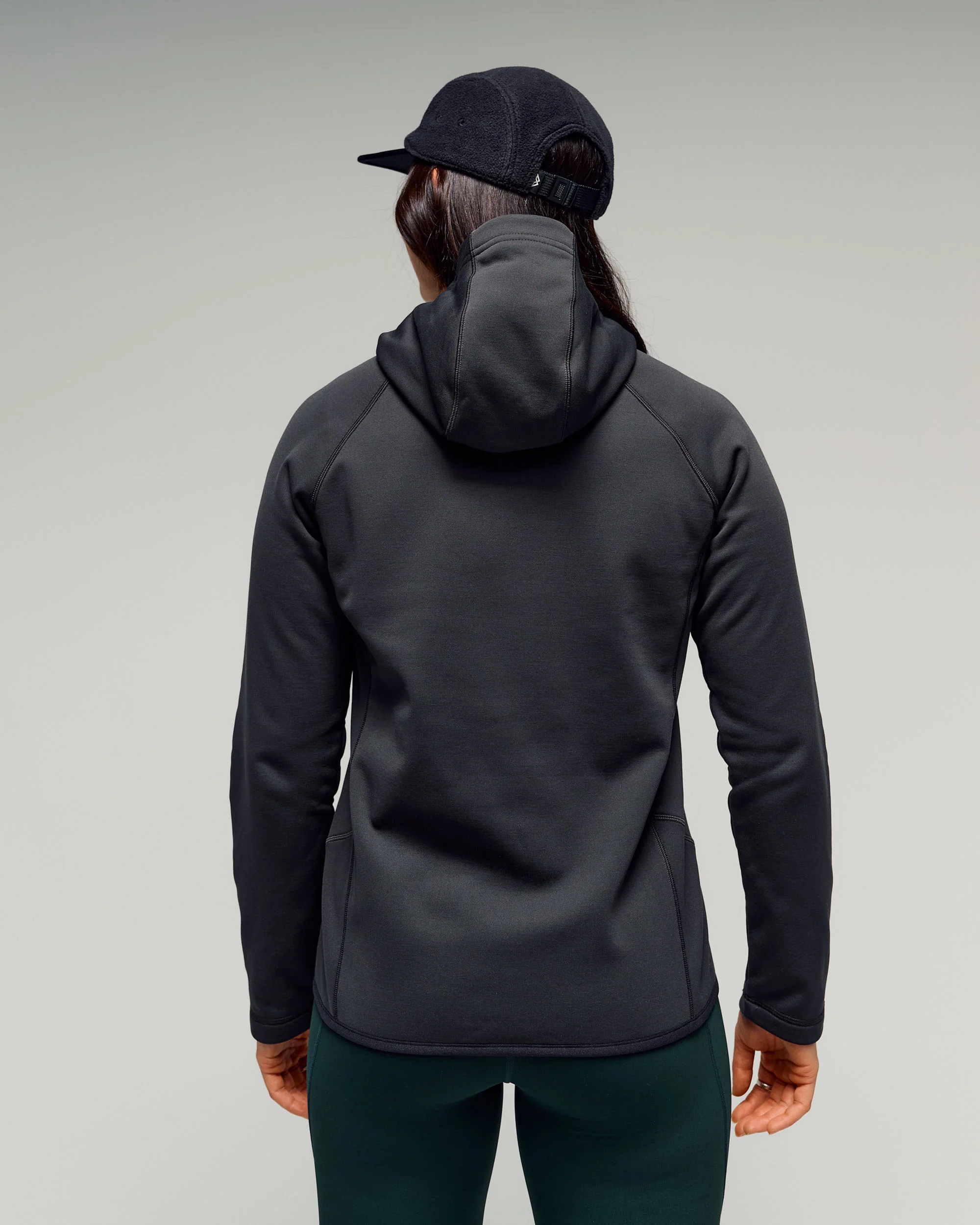 Women's Anytime Fleece Hooded Jacket -  Washed Black - Image 3