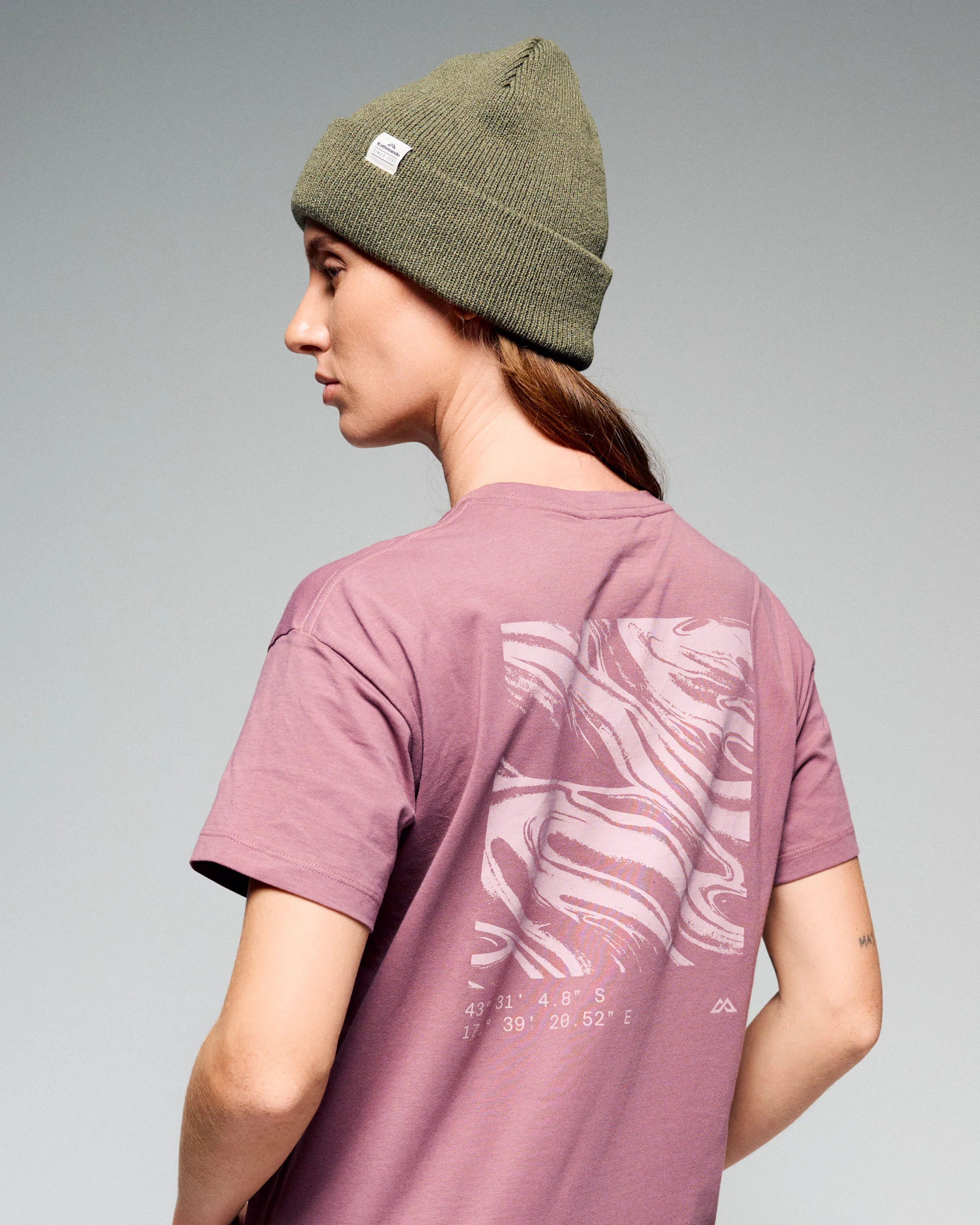 Women's Braided River Organic Cotton T-Shirt -  Dark Thistle - Image 4