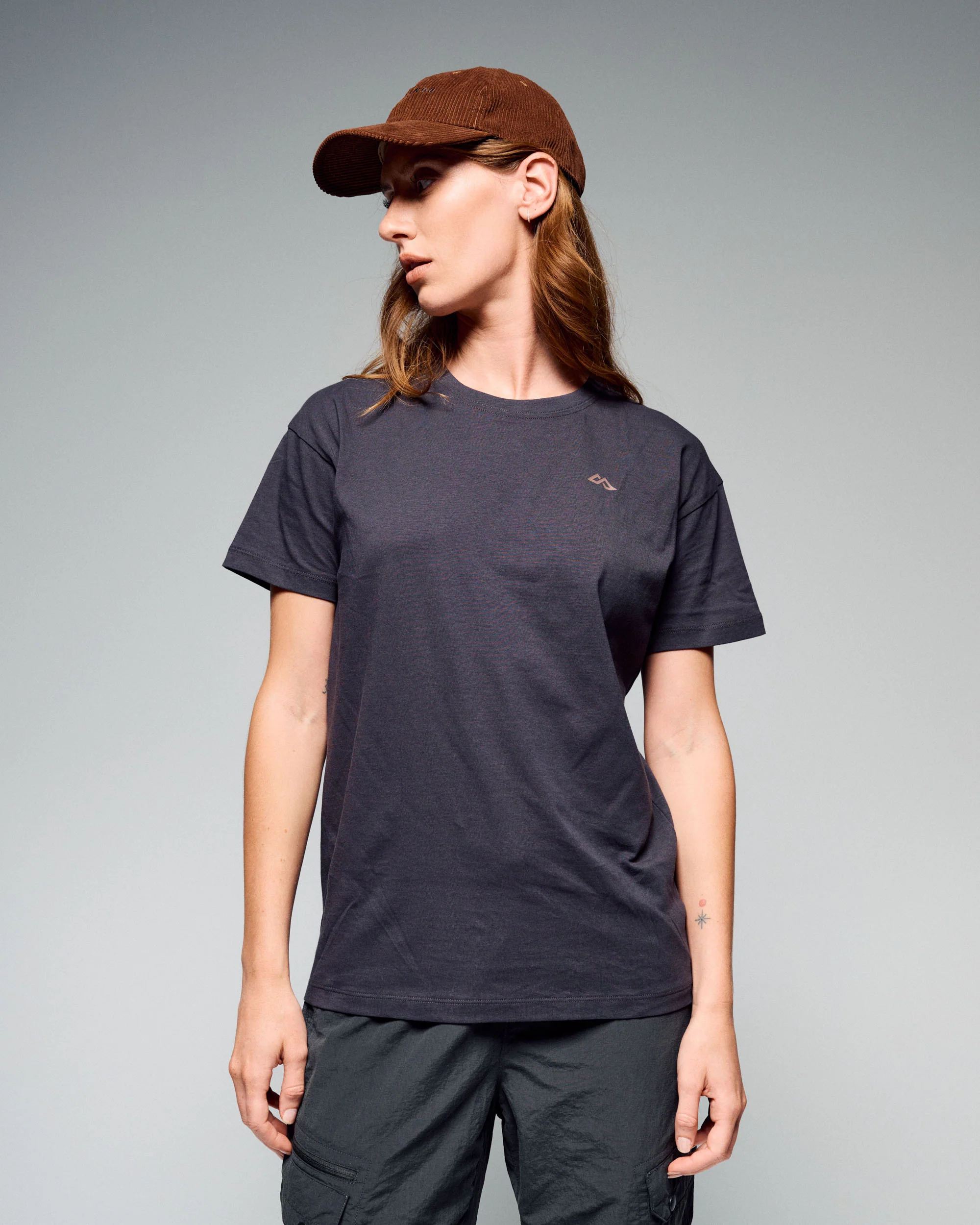 Women's Braided River Organic Cotton T-Shirt -  Washed Black - Image 3