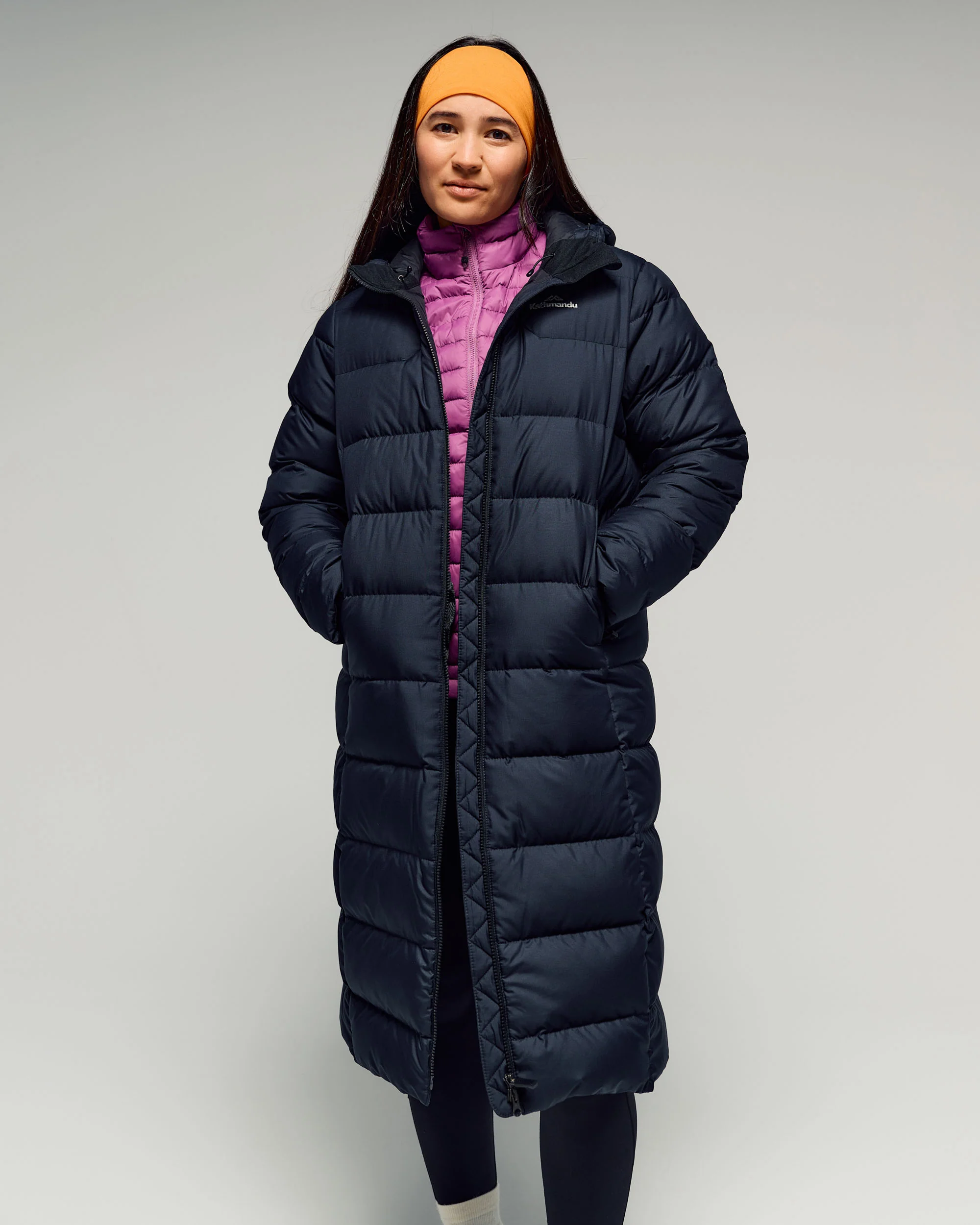Women's Epiq Down Hooded Long Parka v2 - Black/Black - Image 2