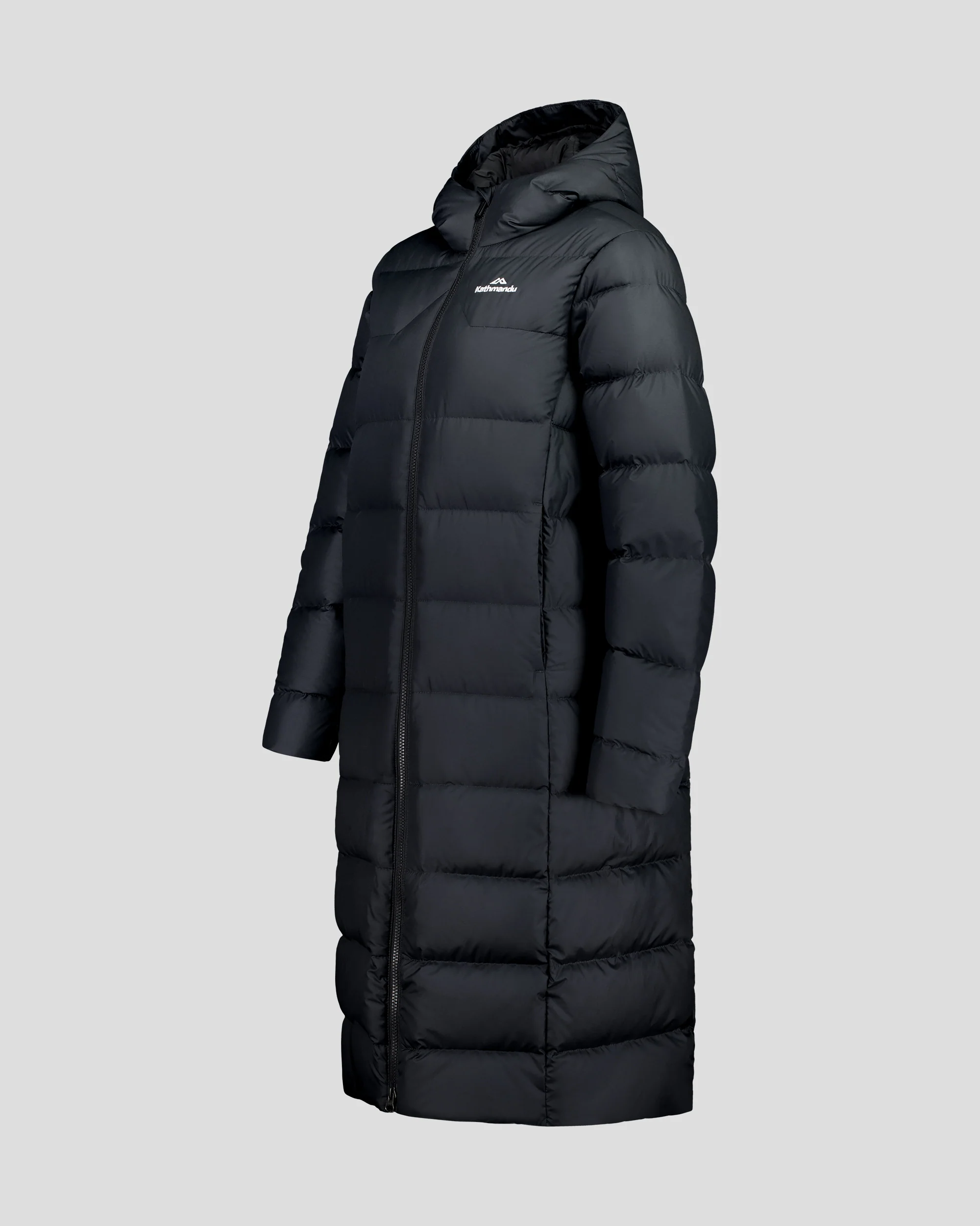 Women's Epiq Down Hooded Long Parka v2 - Black/Black - Image 6