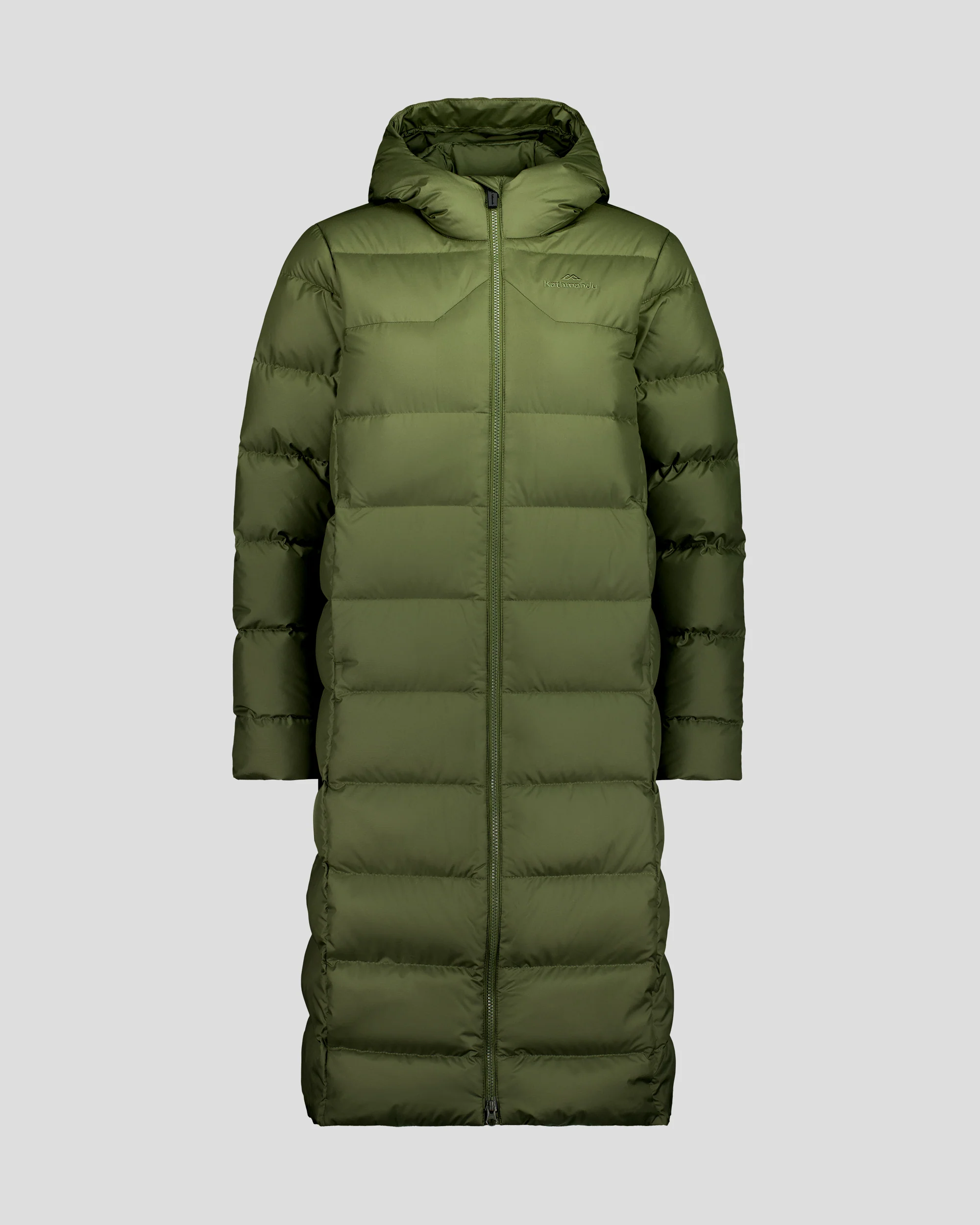 Women's Epiq Down Hooded Long Parka v2 - Light Moss - Image 7