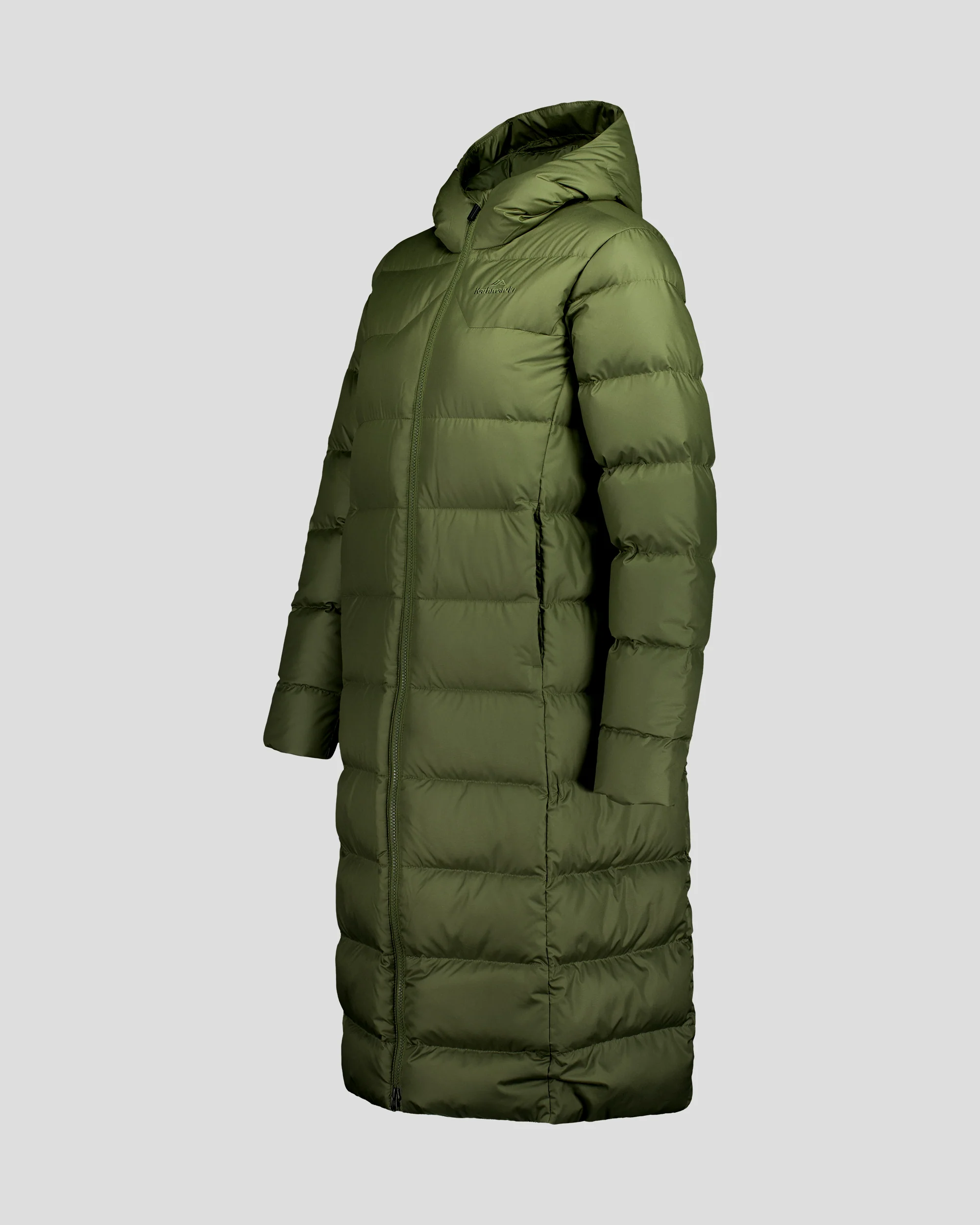 Women's Epiq Down Hooded Long Parka v2 - Light Moss - Image 8