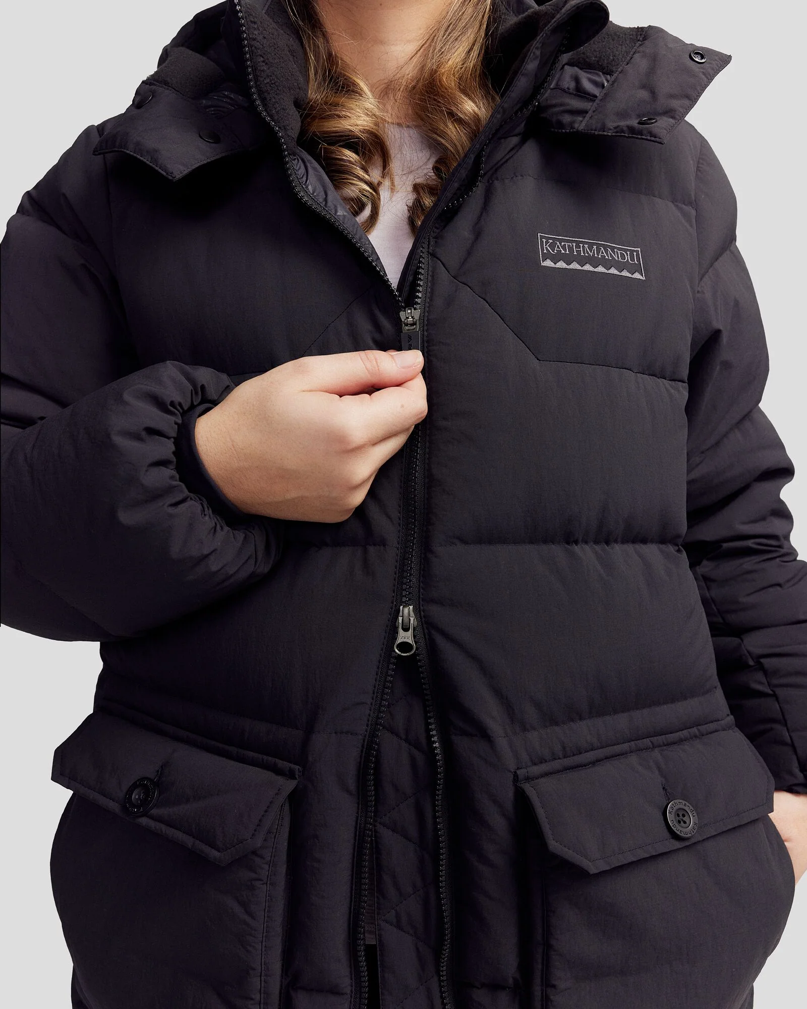 Women's Epiq Down Heritage Parka Jacket - Black Stingray - Image 11