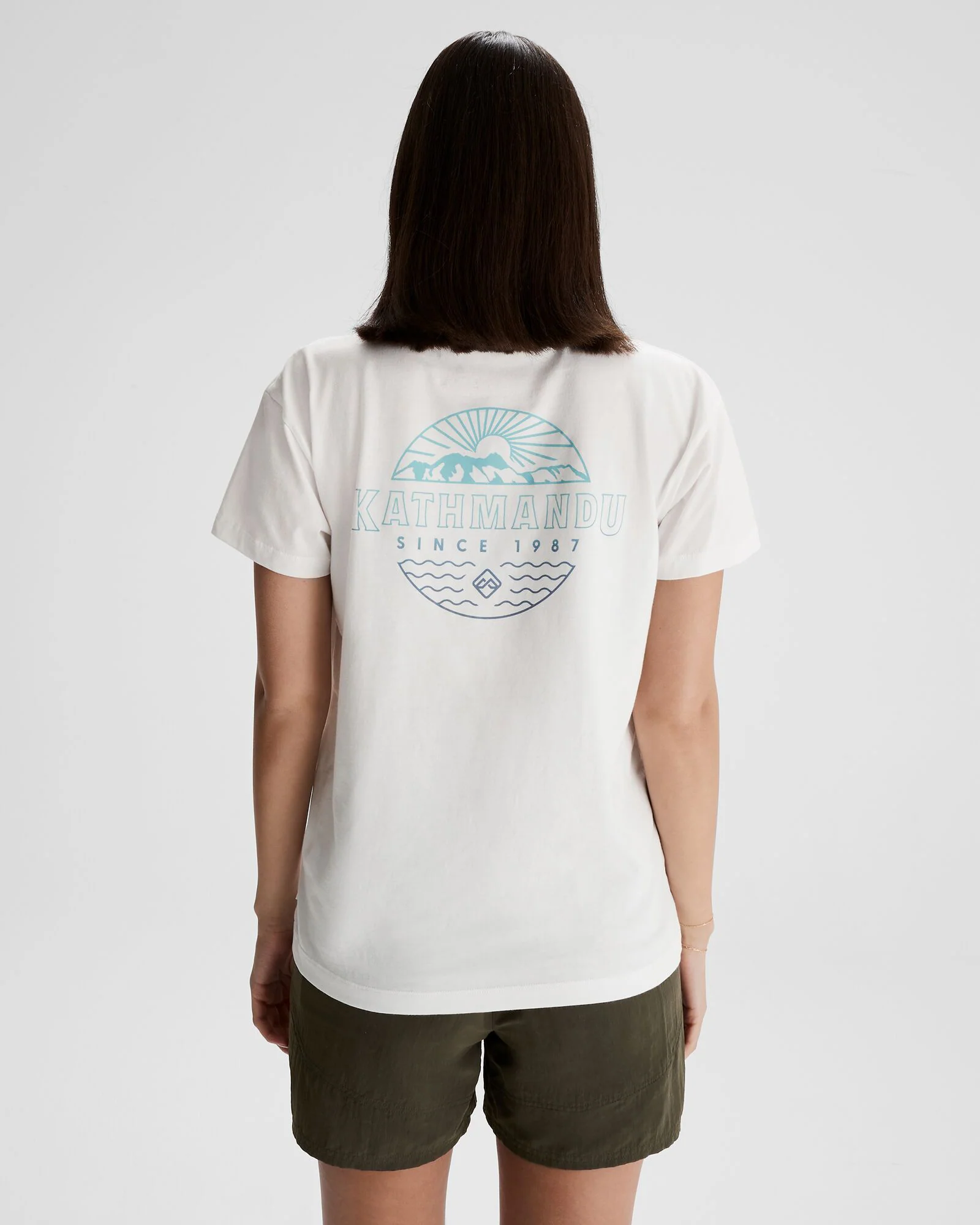 Women's Kathmandu Logo Faded Organic Cotton T-shirt - White - Image 3