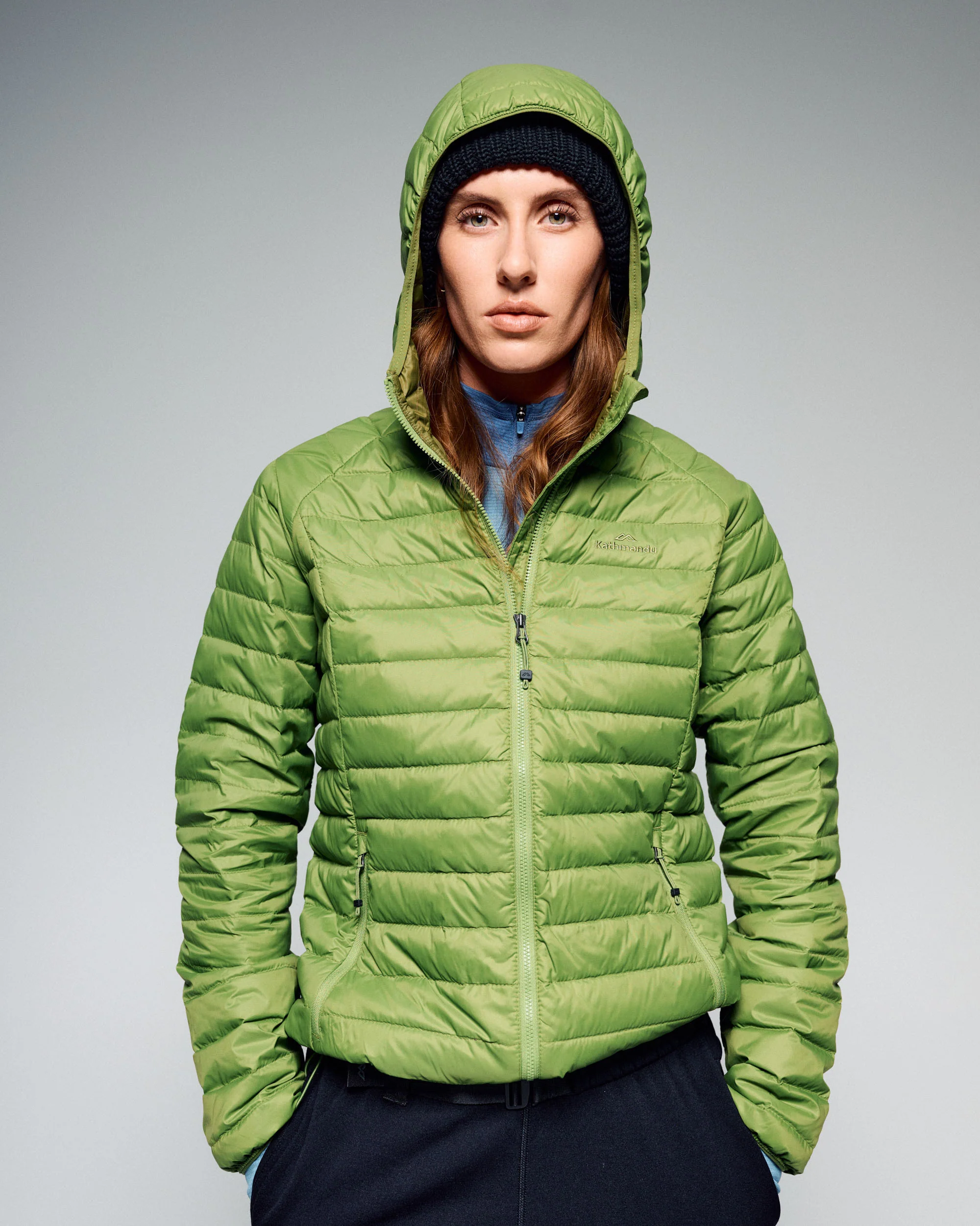 Women's Heli Down Hooded Jacket v3 - Verde - Image 2