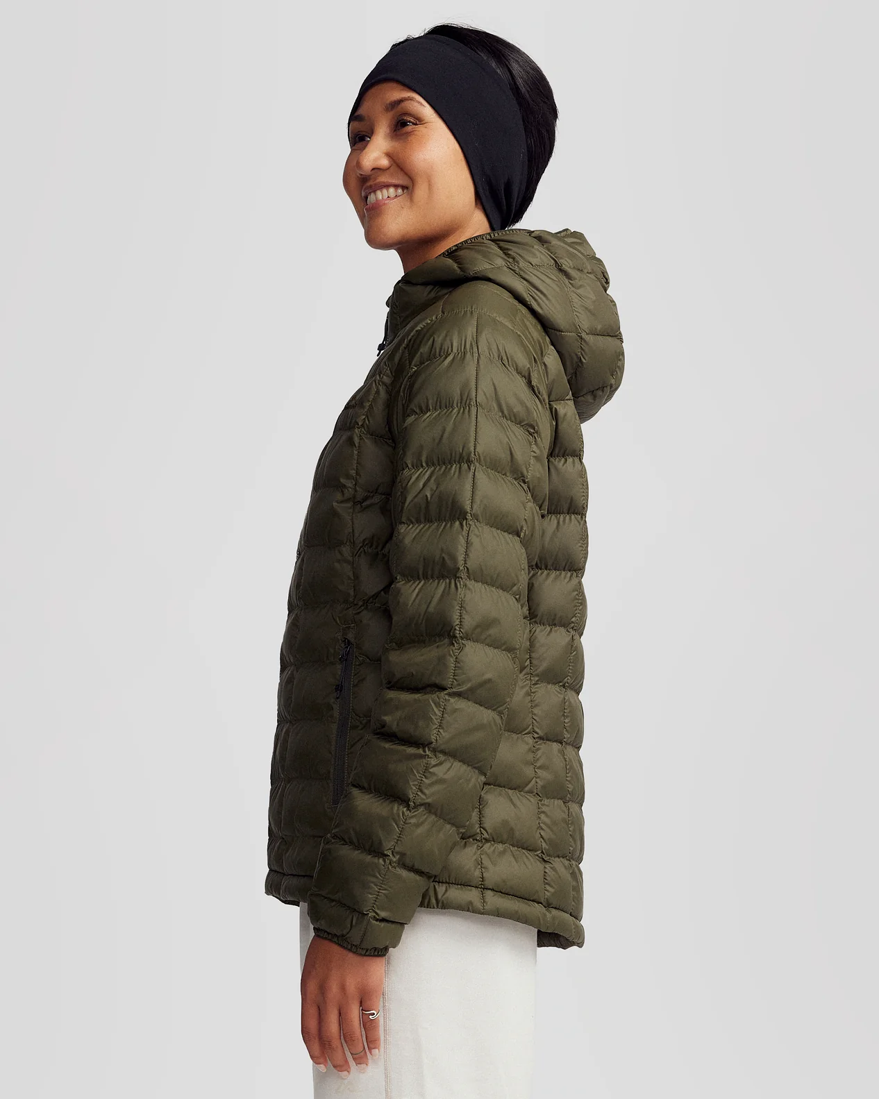 Women's Heli Insulated Hooded Jacket - Light Moss - Image 3