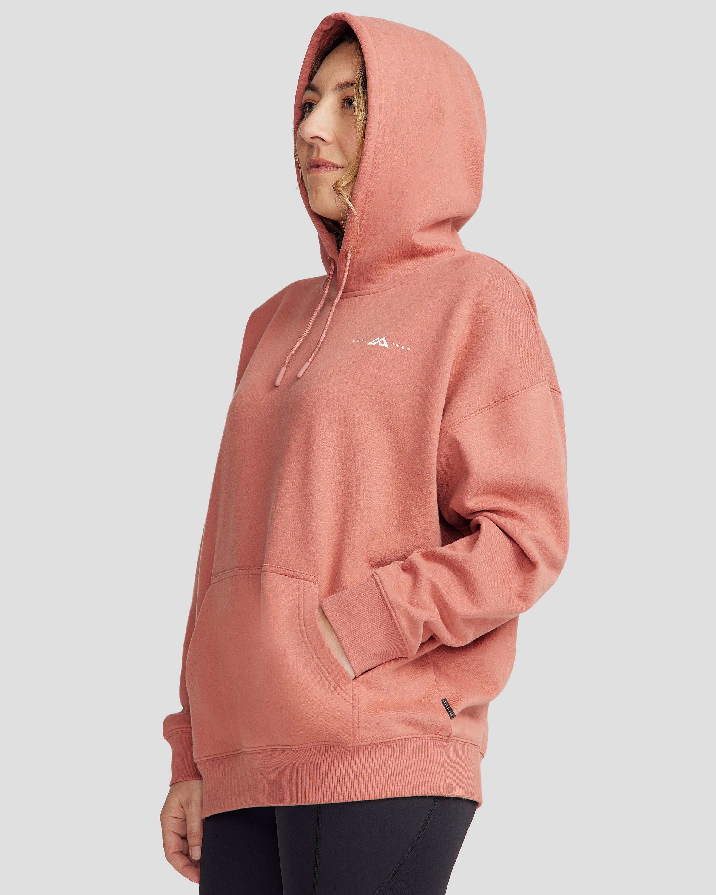 Women's Mountain Camo Slouchy Brushed Hoodie - Clay - Image 3