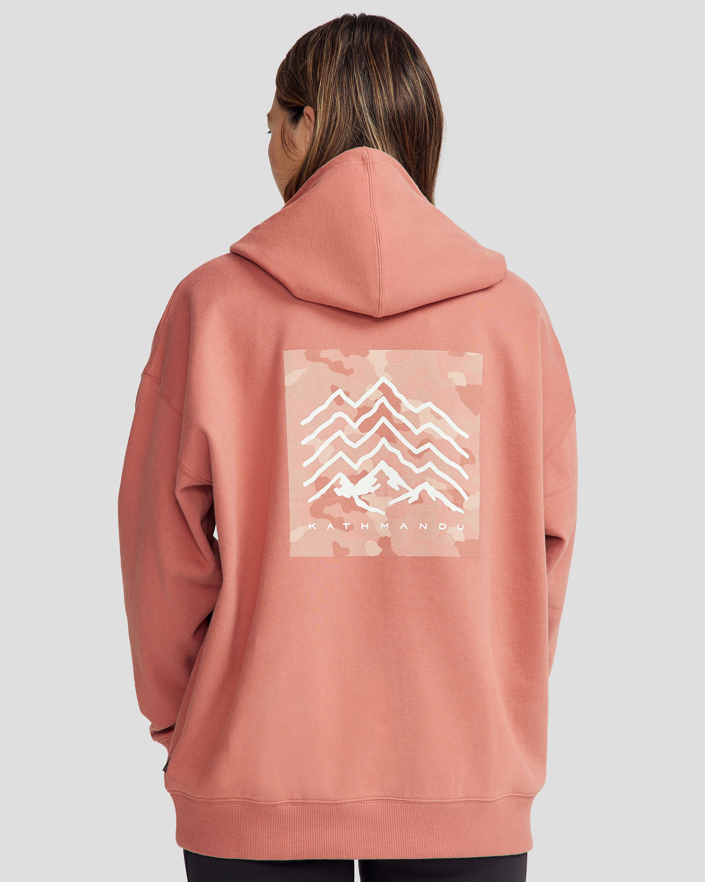 Women's Mountain Camo Slouchy Brushed Hoodie - Clay - Image 4