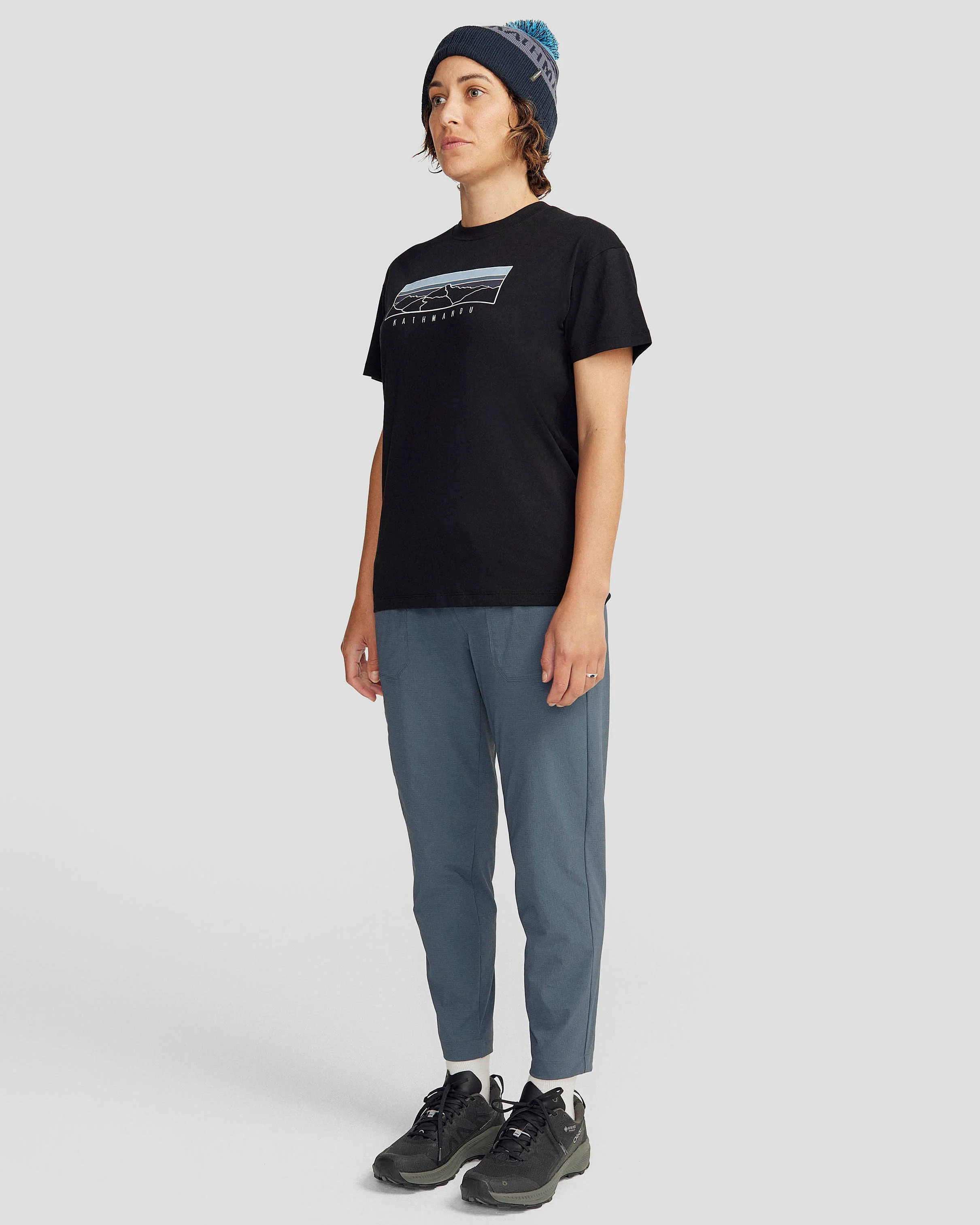 Women's Mountain Sunset Organic Cotton T-shirt - Black Stingray - Image 2