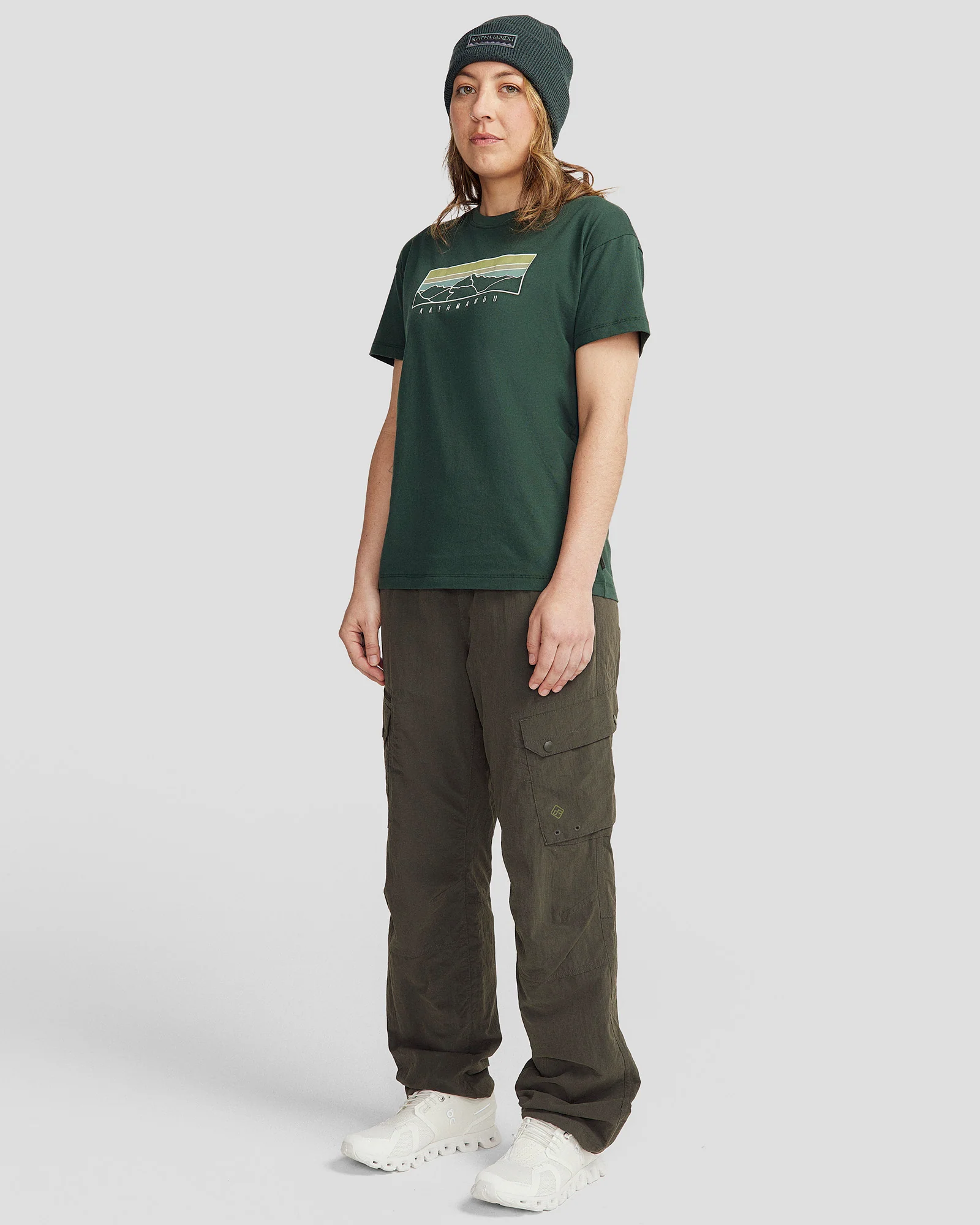 Women's Mountain Sunset Organic Cotton T-shirt - Deep Forest - Image 2