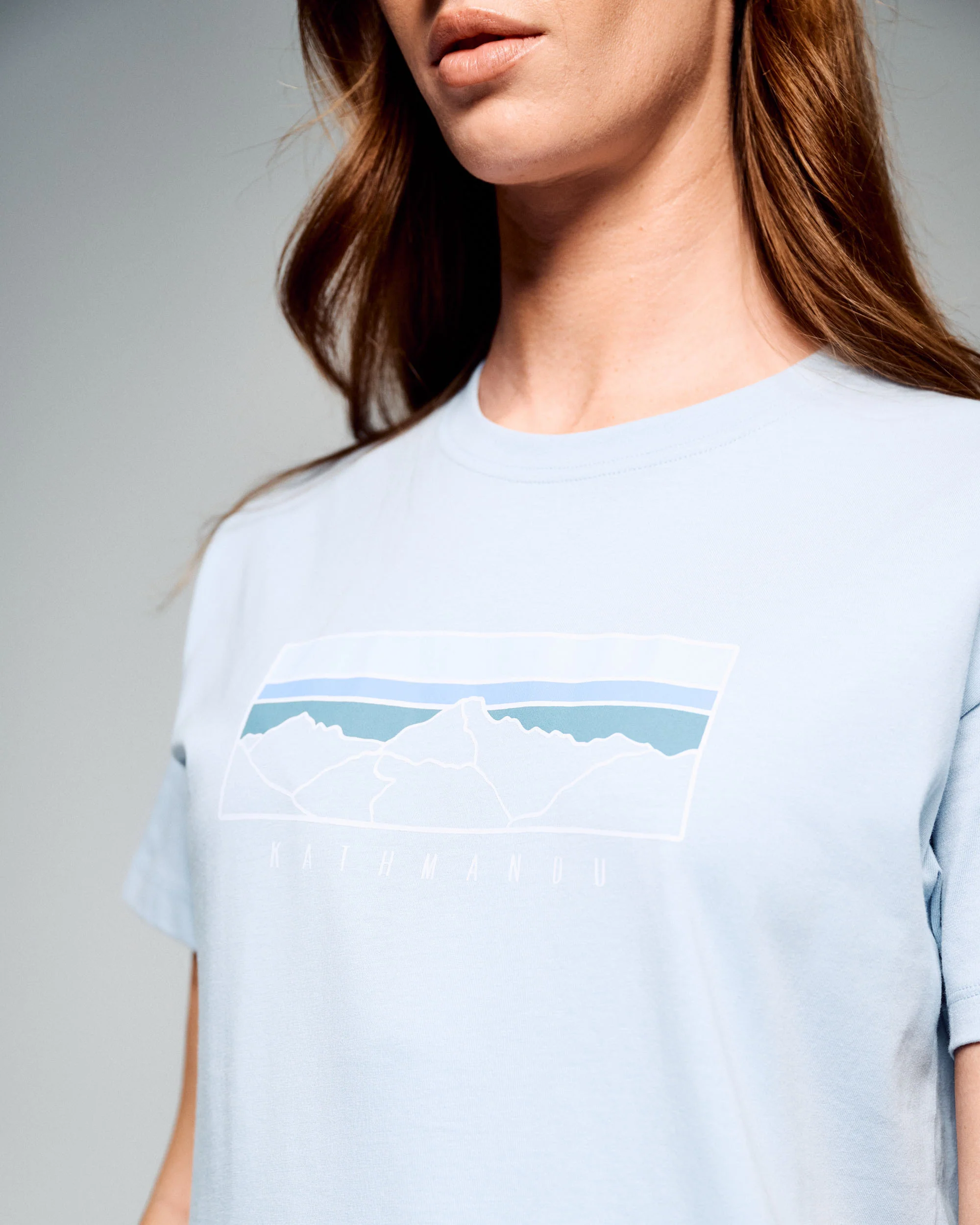 Women's Mountain Sunset Organic Cotton T-shirt - Tech Blue - Image 5
