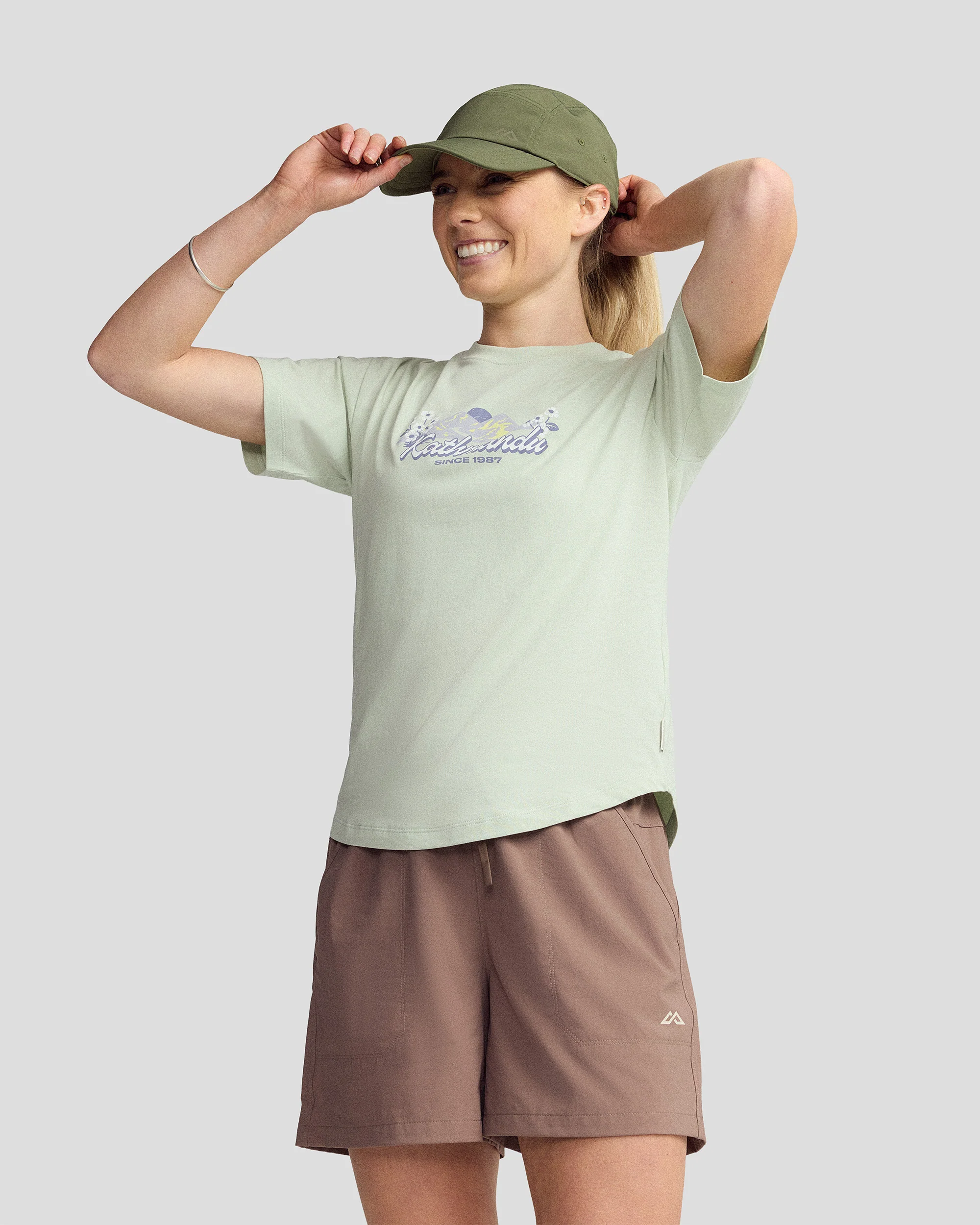 Women’s Mt Cook Lily Organic Cotton T-Shirt - Light Sage - Image 2