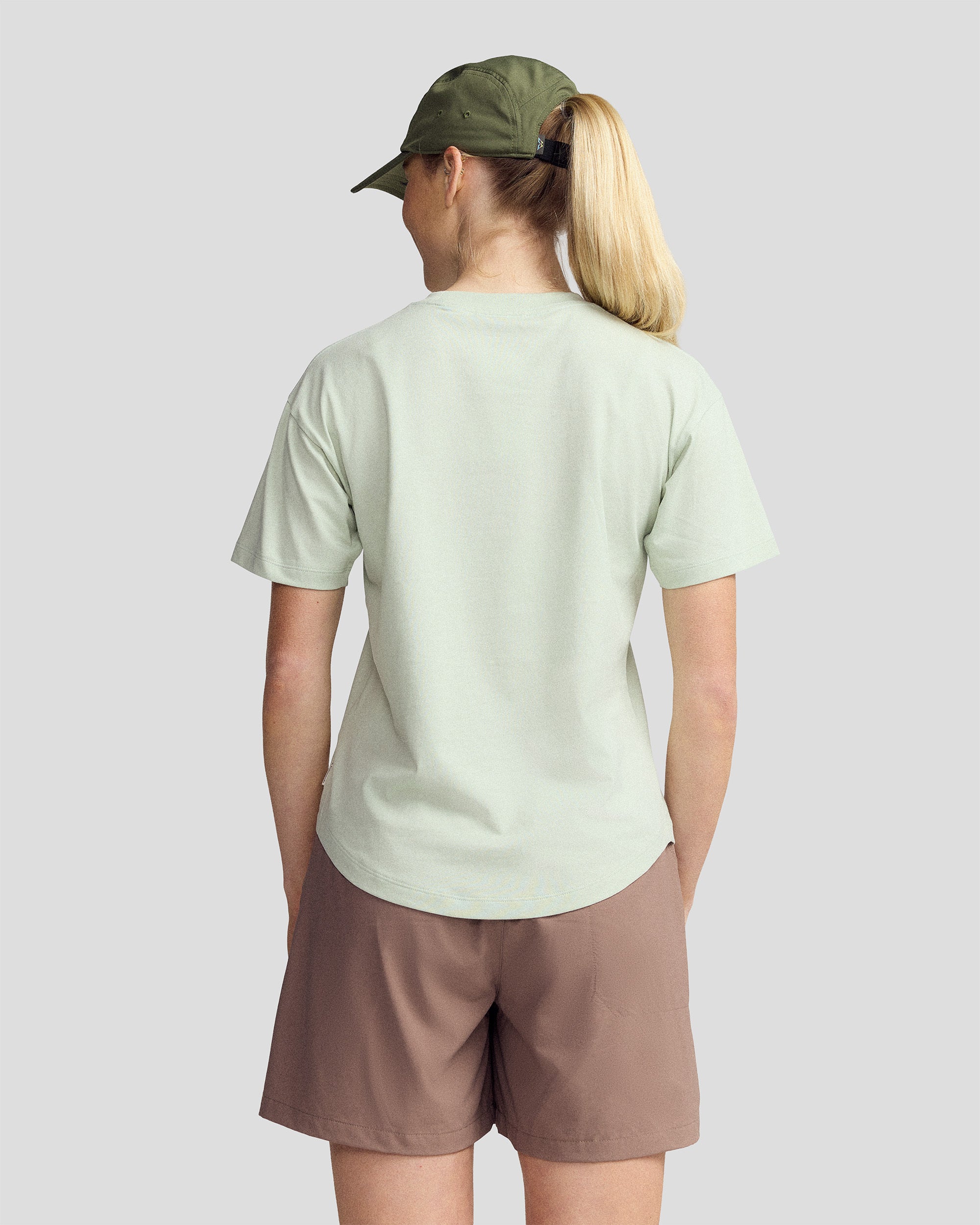 Women’s Mt Cook Lily Organic Cotton T-Shirt - Light Sage - Image 3