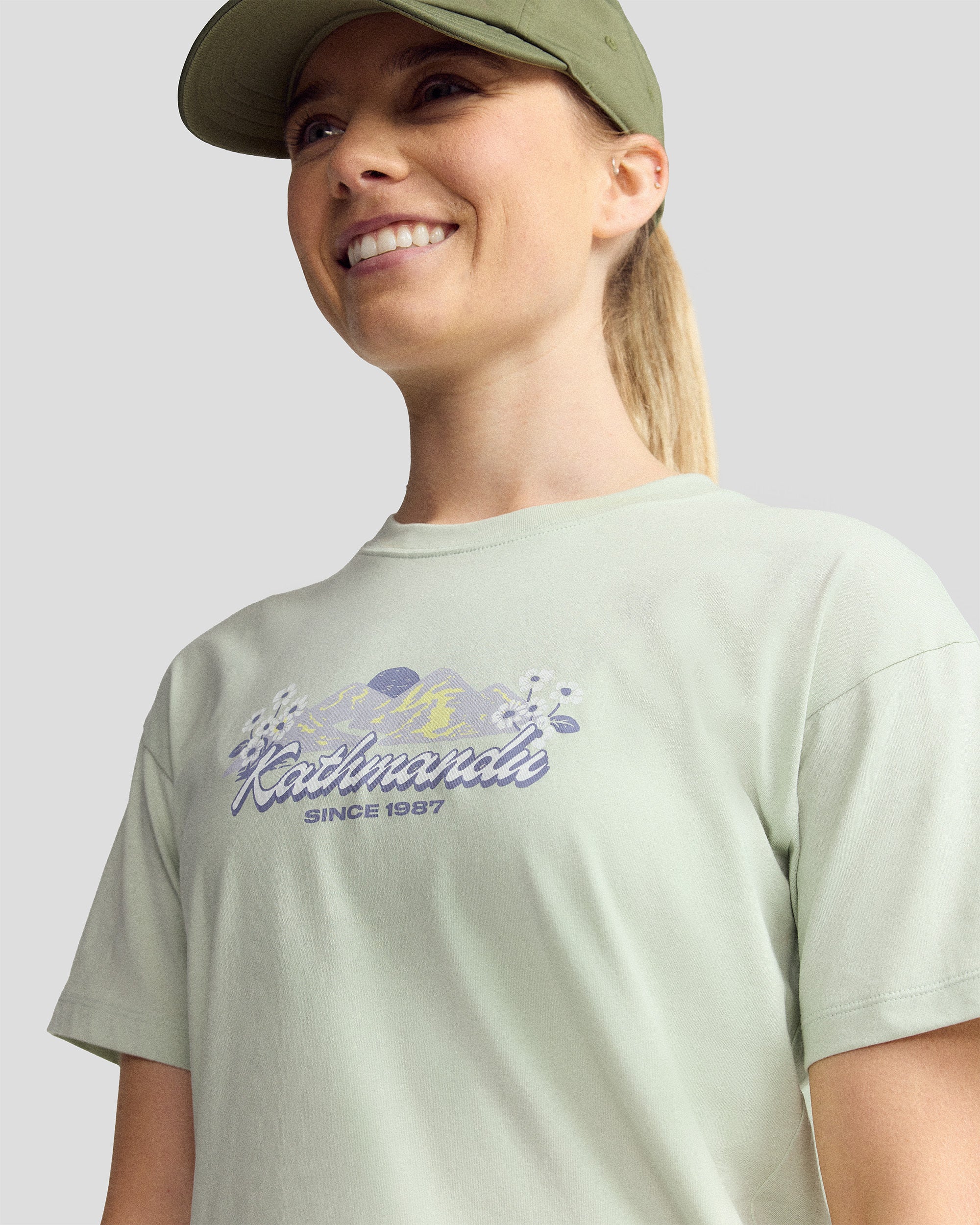 Women’s Mt Cook Lily Organic Cotton T-Shirt - Light Sage - Image 4