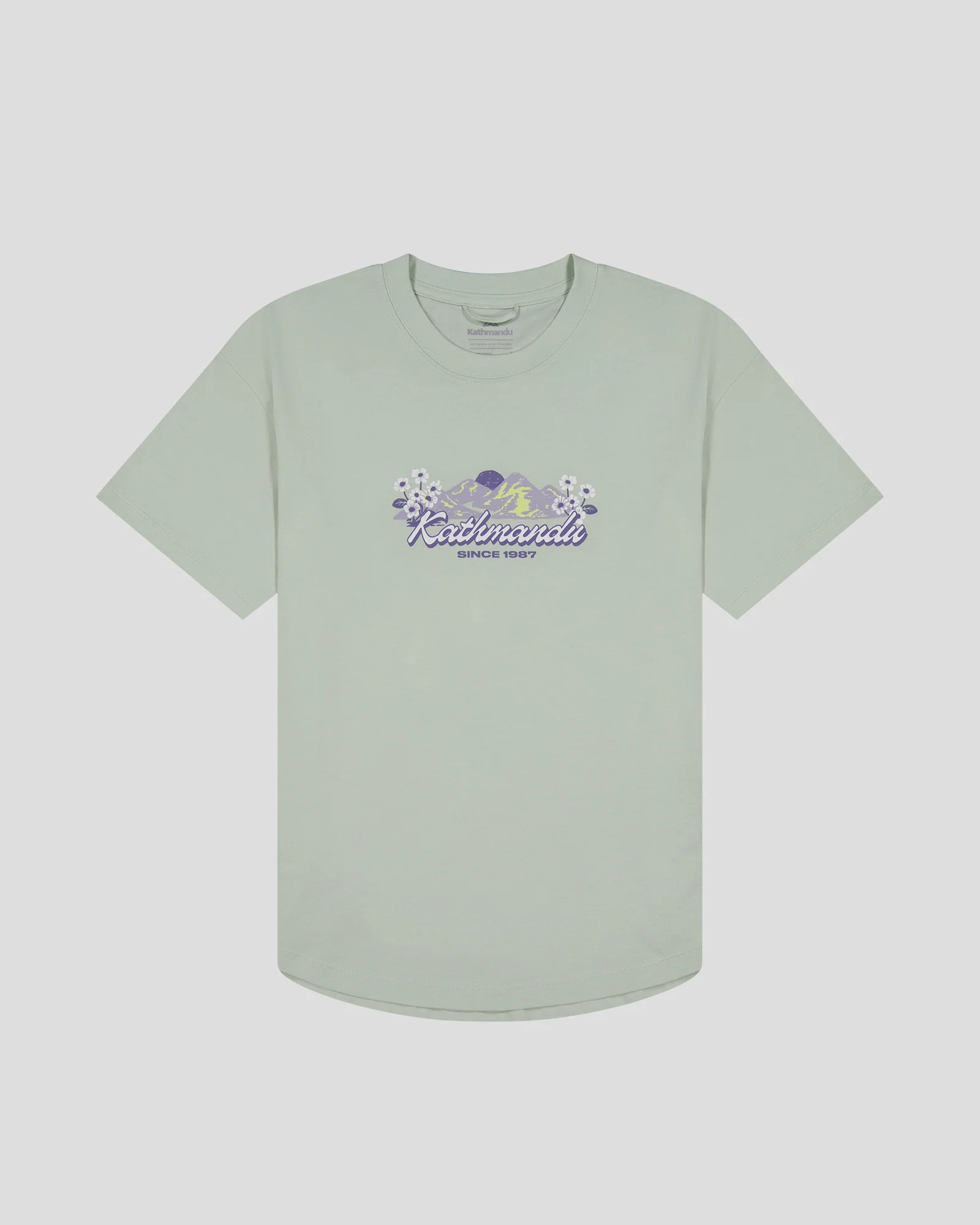 Women’s Mt Cook Lily Organic Cotton T-Shirt - Light Sage - Image 5