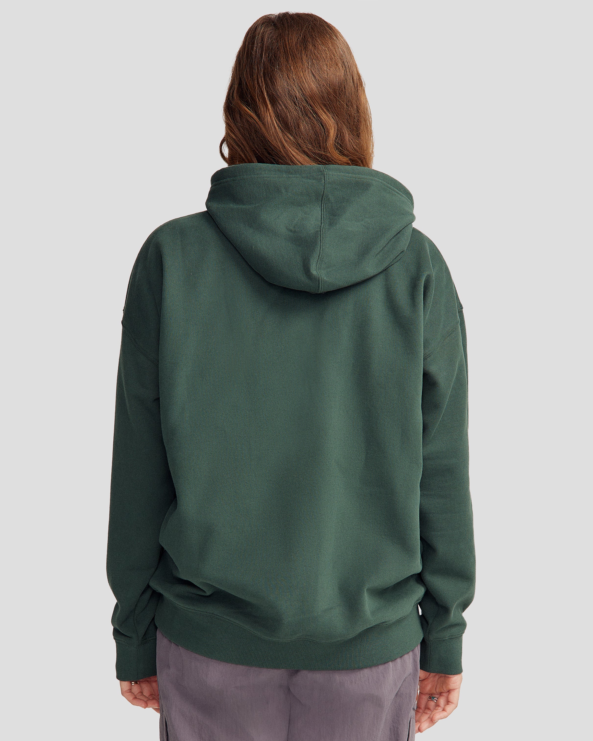 Women's Peak Badge Slouchy Brushed Hoodie - Deep Forest - Image 4