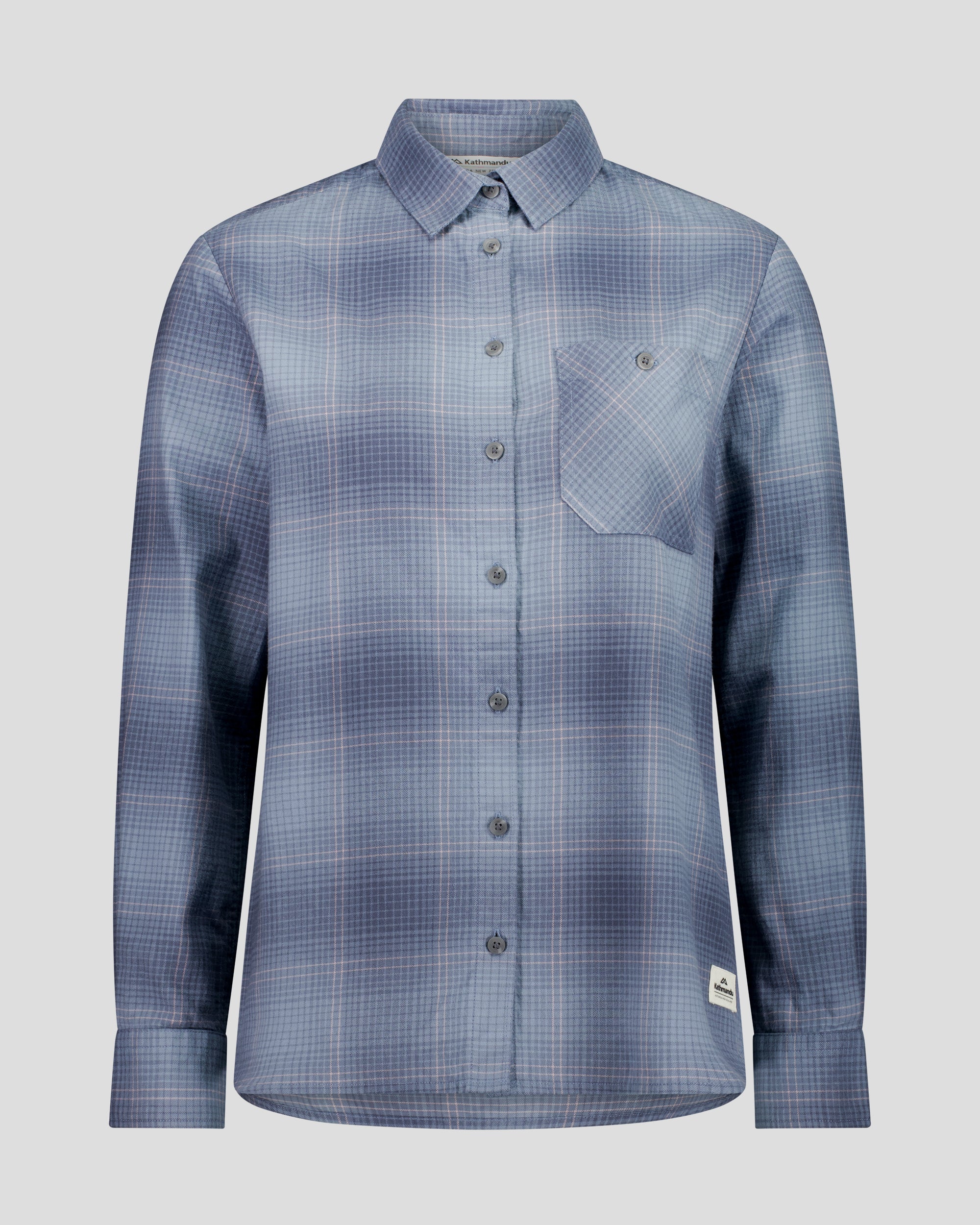 Women's Retreat Fyfe Long Sleeve Shirt -  Mid Blue/Dust Plaid - Image 4
