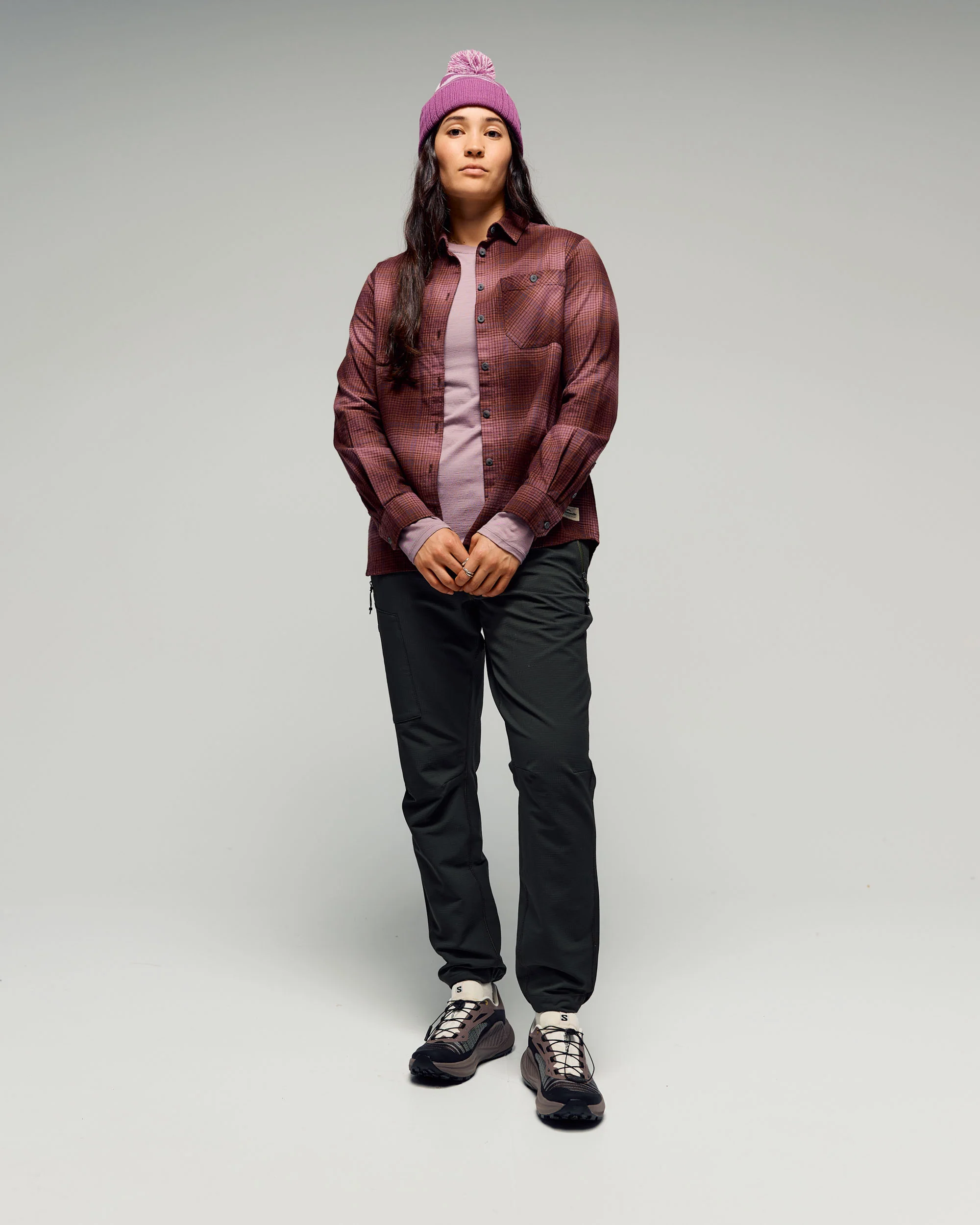 Women's Retreat Fyfe Long Sleeve Shirt -  Mulberry/Dark Thistle Plaid - Image 2