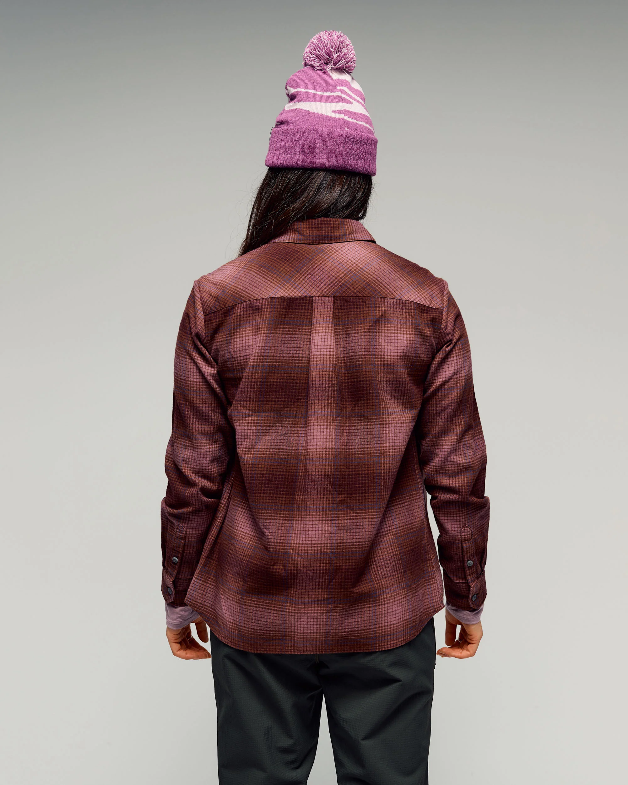 Women's Retreat Fyfe Long Sleeve Shirt -  Mulberry/Dark Thistle Plaid - Image 3