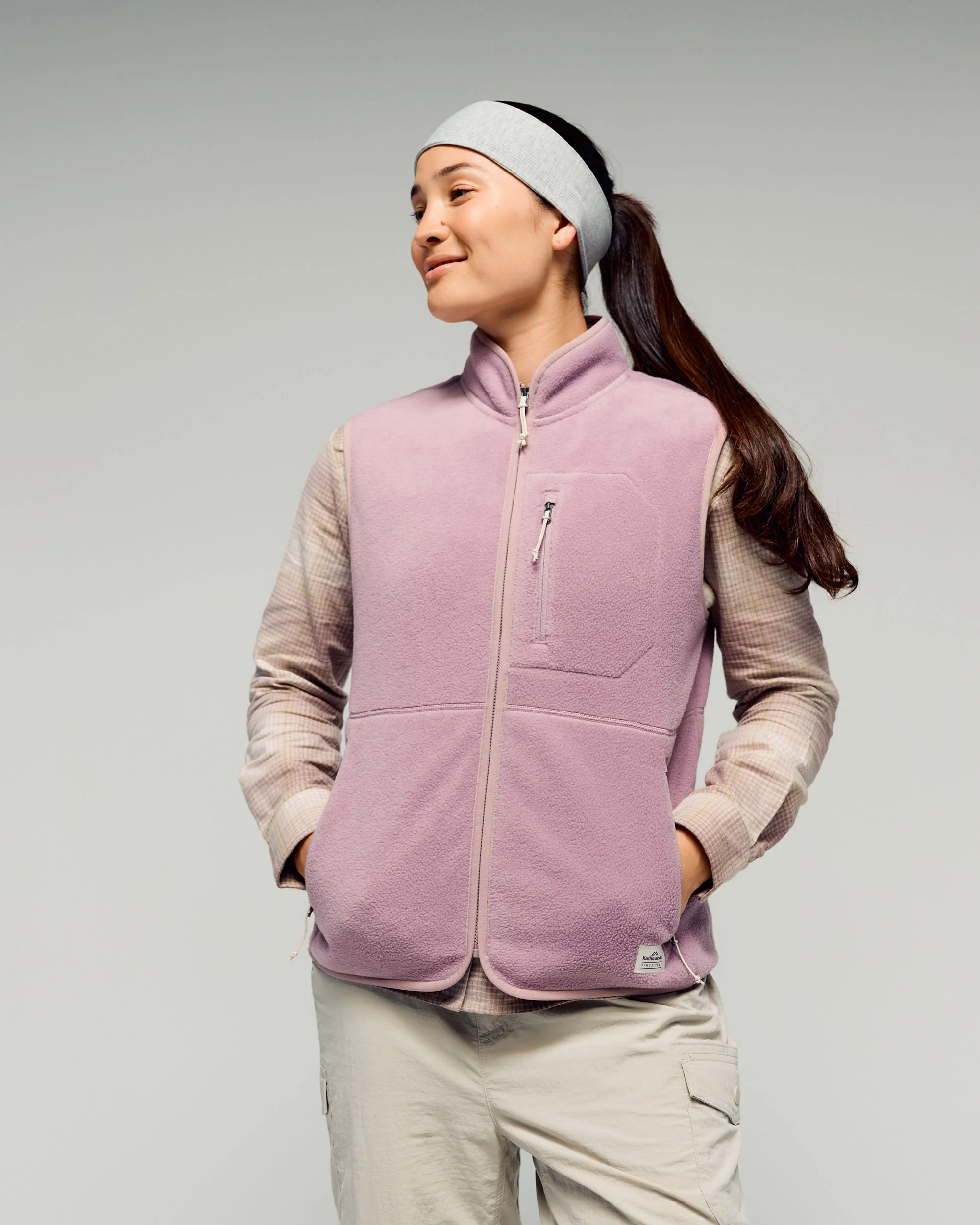 Women's Retreat Fyfe Long Sleeve Shirt -  Taupe/Verde Plaid - Image 2