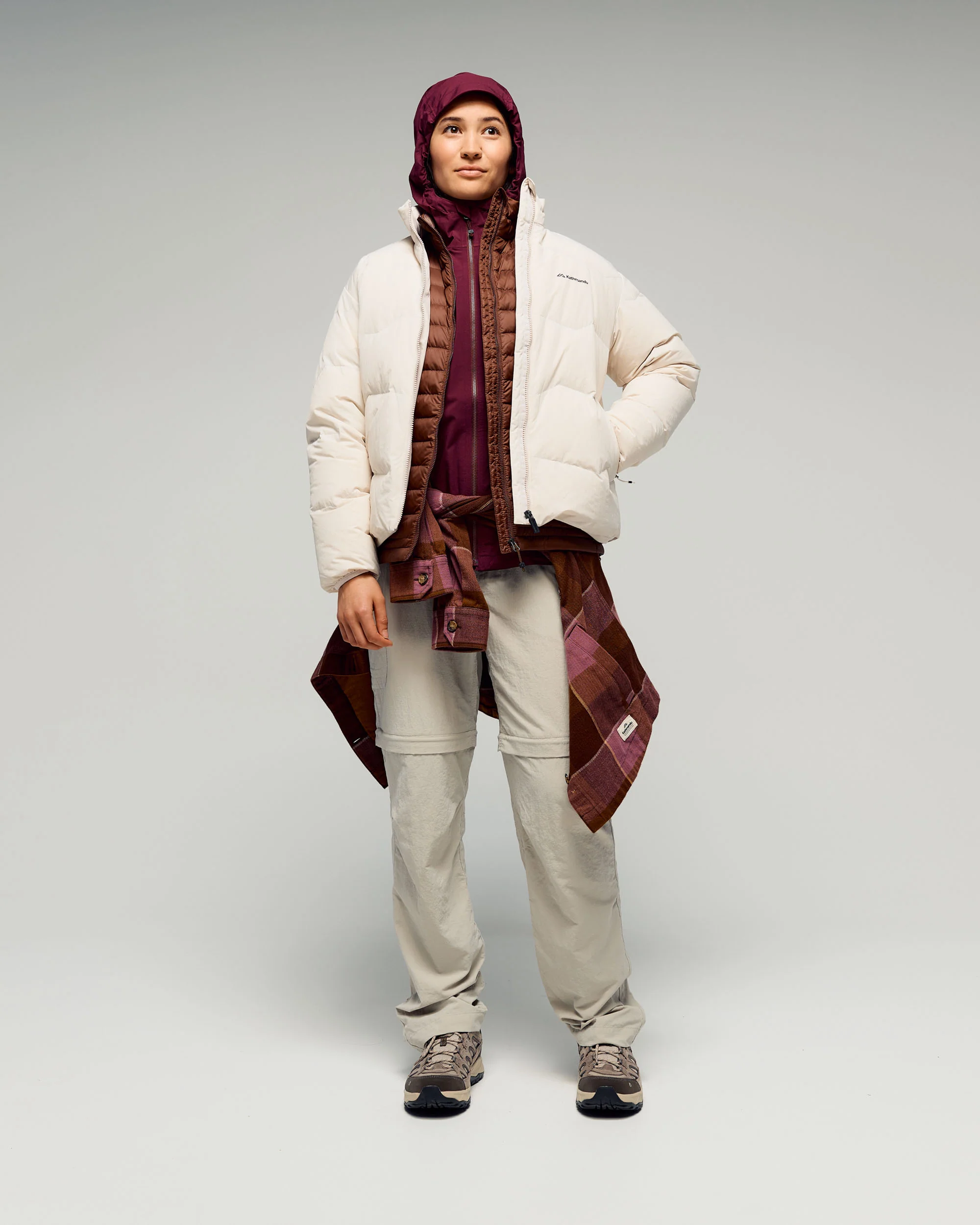 Women's Retreat Huntly Long Sleeve Overshirt -  Cocoa Plaid - Image 2
