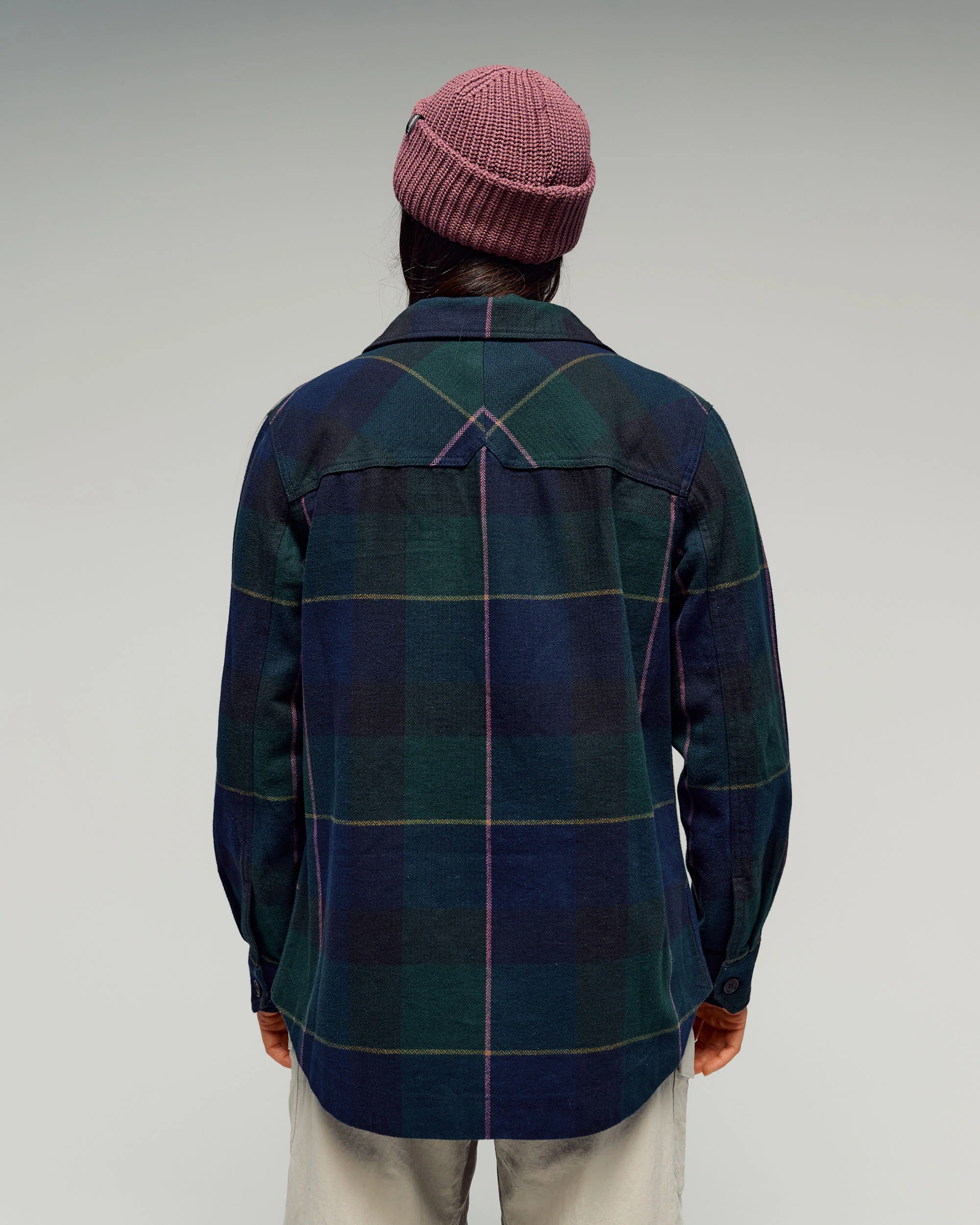 Women's Retreat Huntly Long Sleeve Overshirt -  Dark Forest Plaid - Image 3