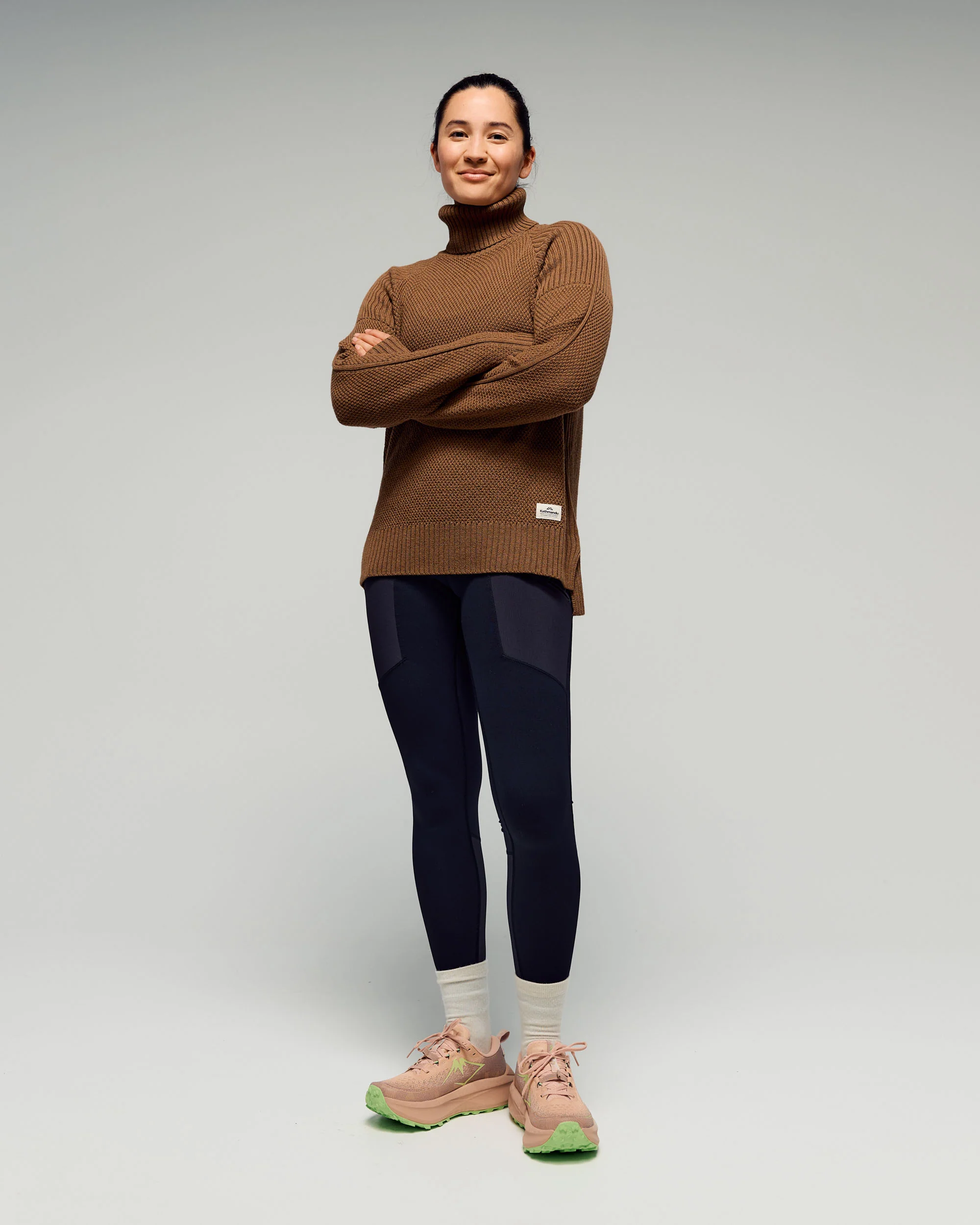 Women's Retreat Merino Blend Roll Neck Pullover -  Jute - Image 2