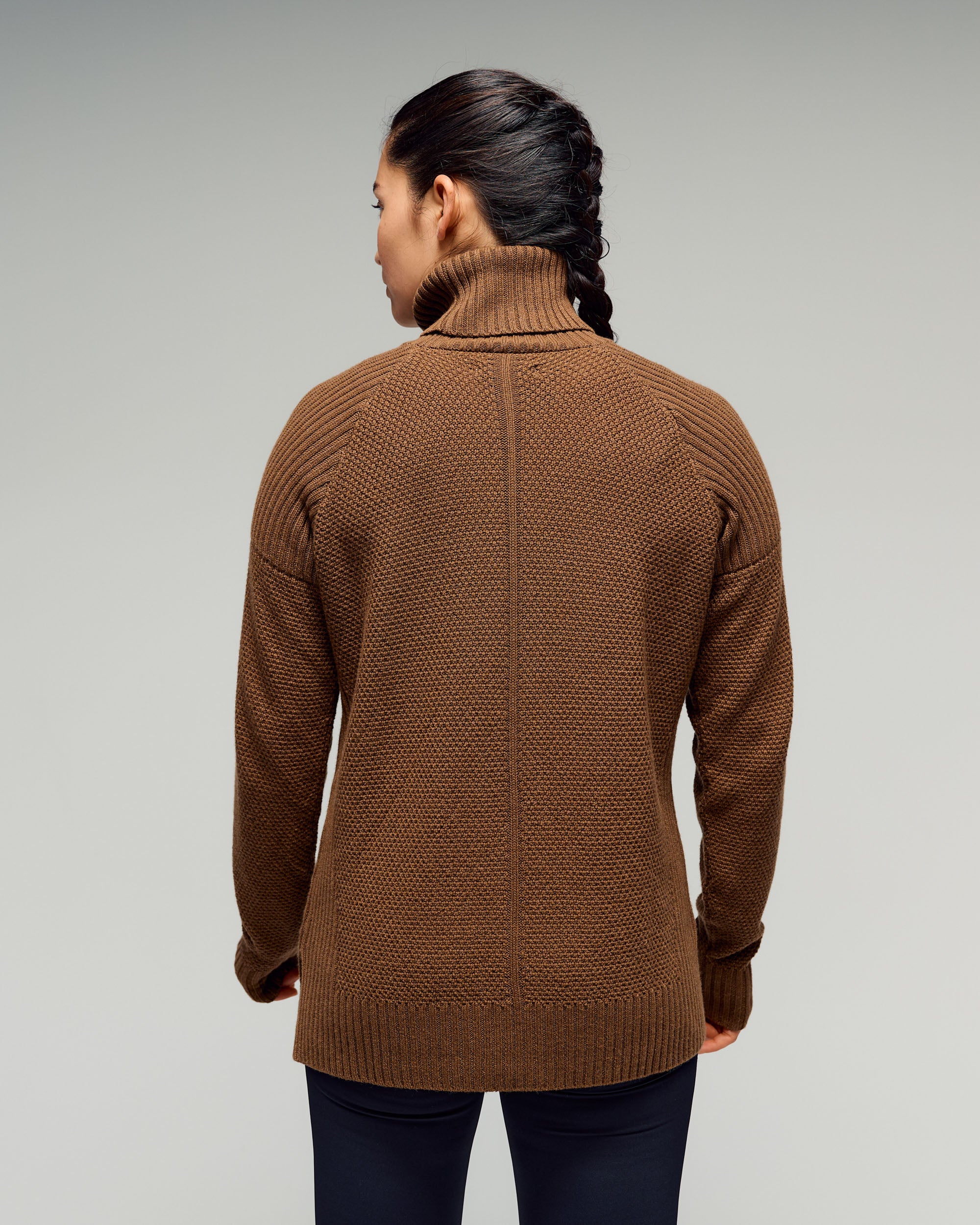 Women's Retreat Merino Blend Roll Neck Pullover -  Jute - Image 3