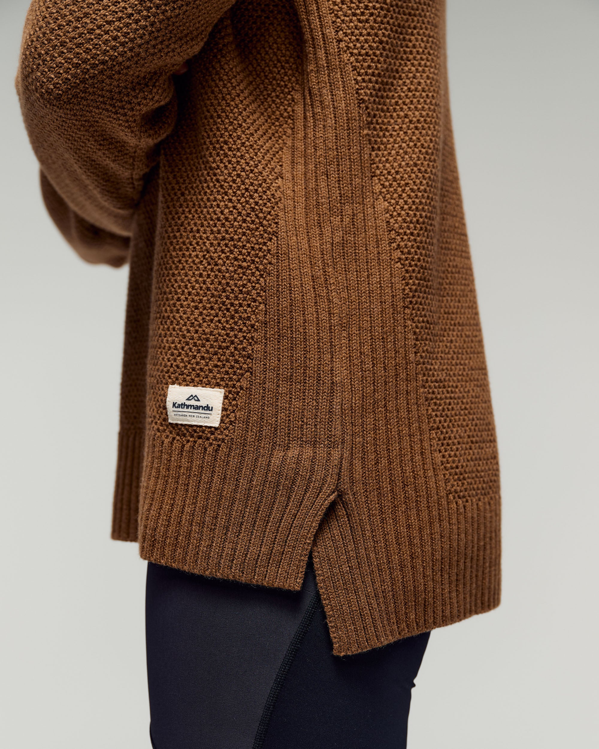 Women's Retreat Merino Blend Roll Neck Pullover -  Jute - Image 4