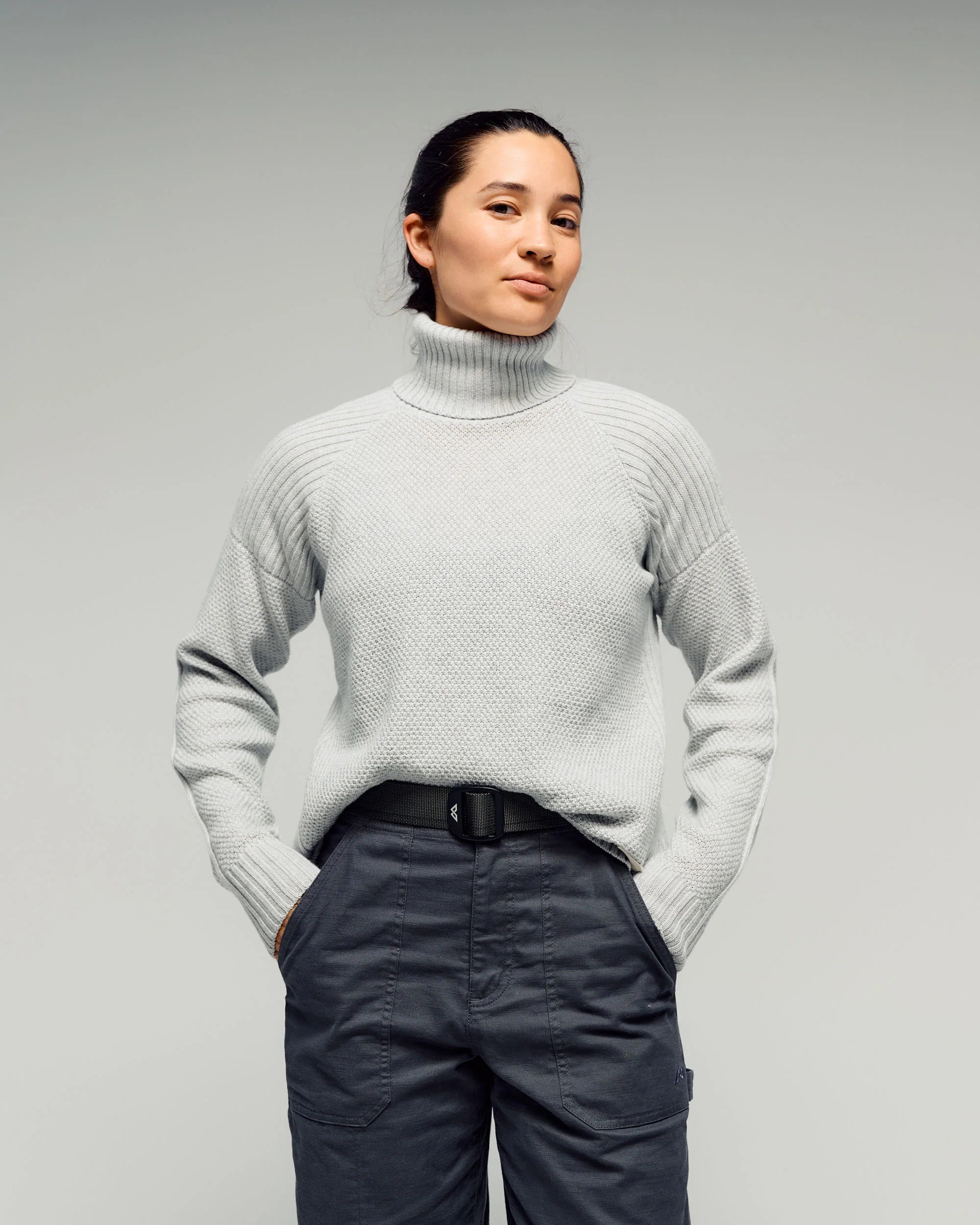 Women's Retreat Merino Blend Roll Neck Pullover -  Super Moon - Image 2