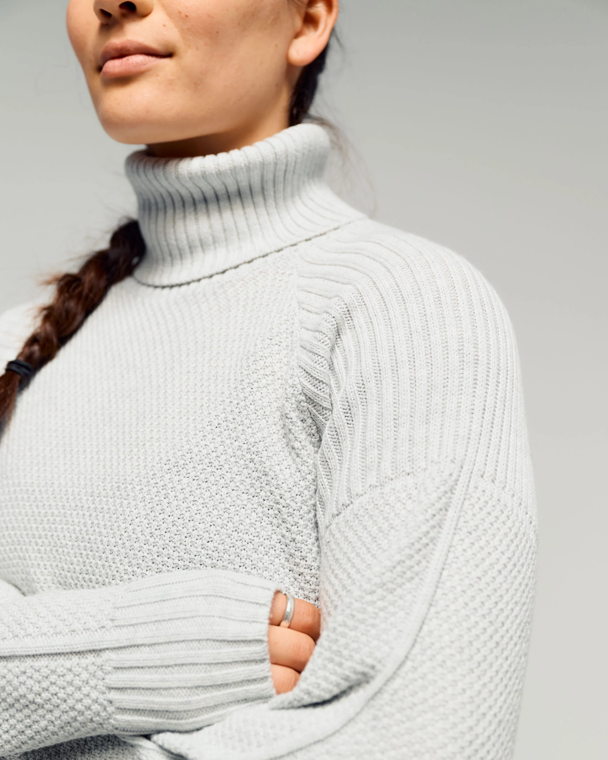 Women's Retreat Merino Blend Roll Neck Pullover -  Super Moon - Image 4