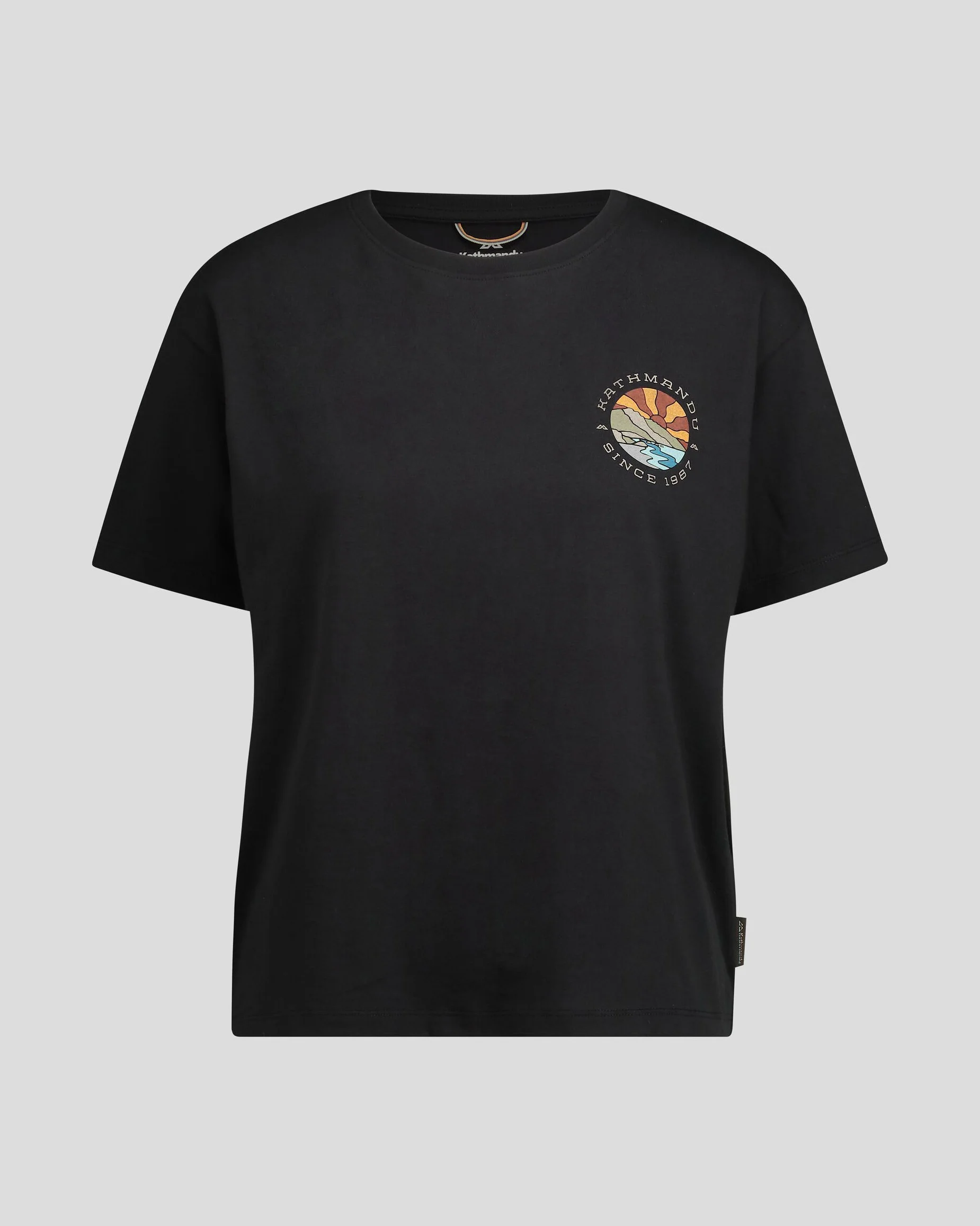 Women's Kathmandu Logo Sunburst Organic Cotton T-shirt - Black - Image 4