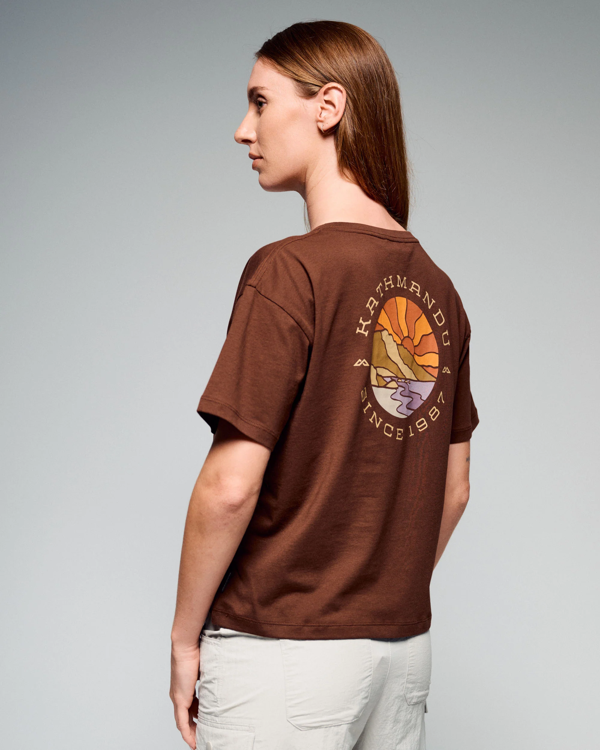 Women's Sunburst Logo Organic Cotton Tee - Cocoa - Image 2