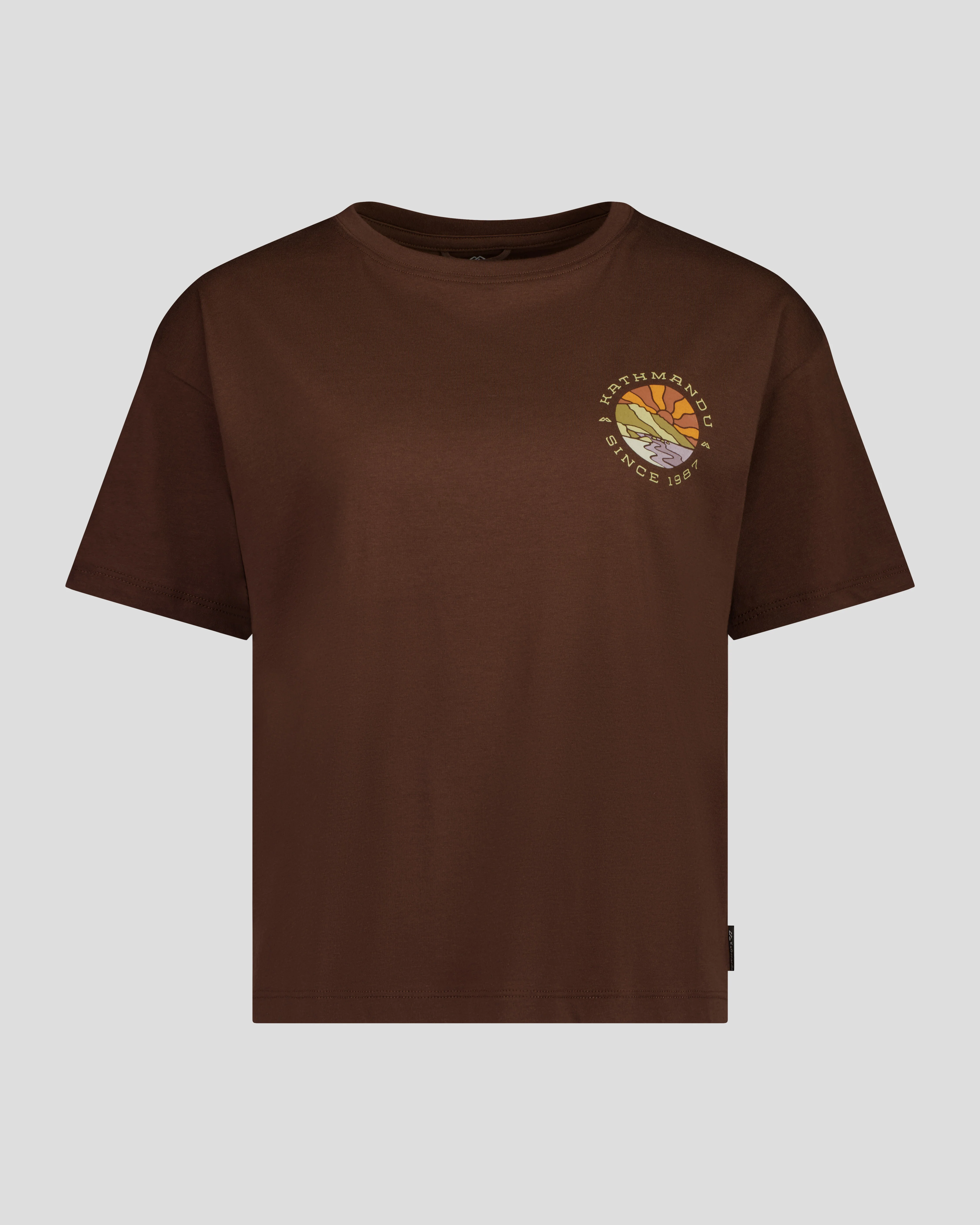 Women's Sunburst Logo Organic Cotton Tee - Cocoa - Image 3