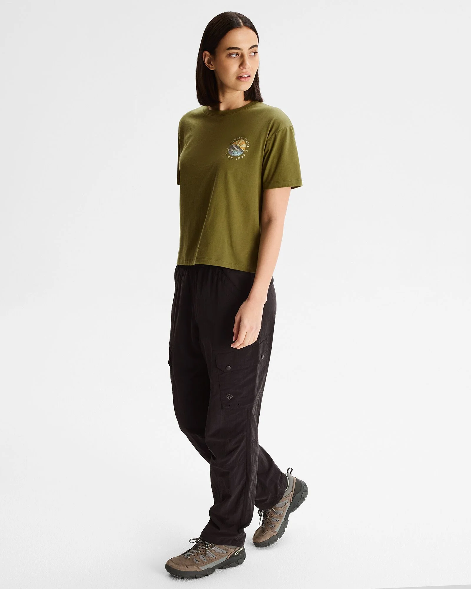 Women's Kathmandu Logo Sunburst Organic Cotton T-shirt - Dark Fern - Image 2