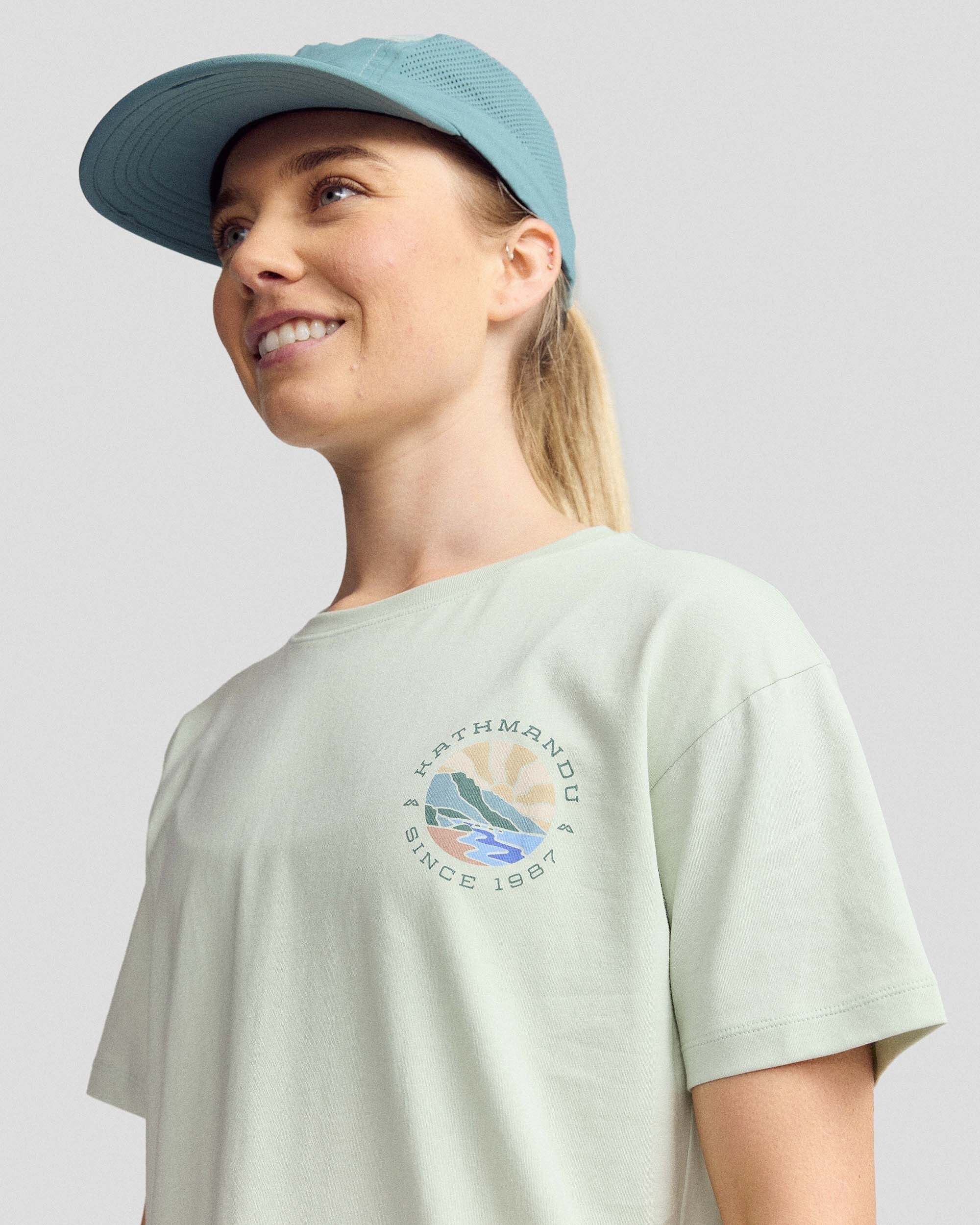 Women's Sunburst Logo Organic Cotton S/S Tee - Light Sage - Image 4