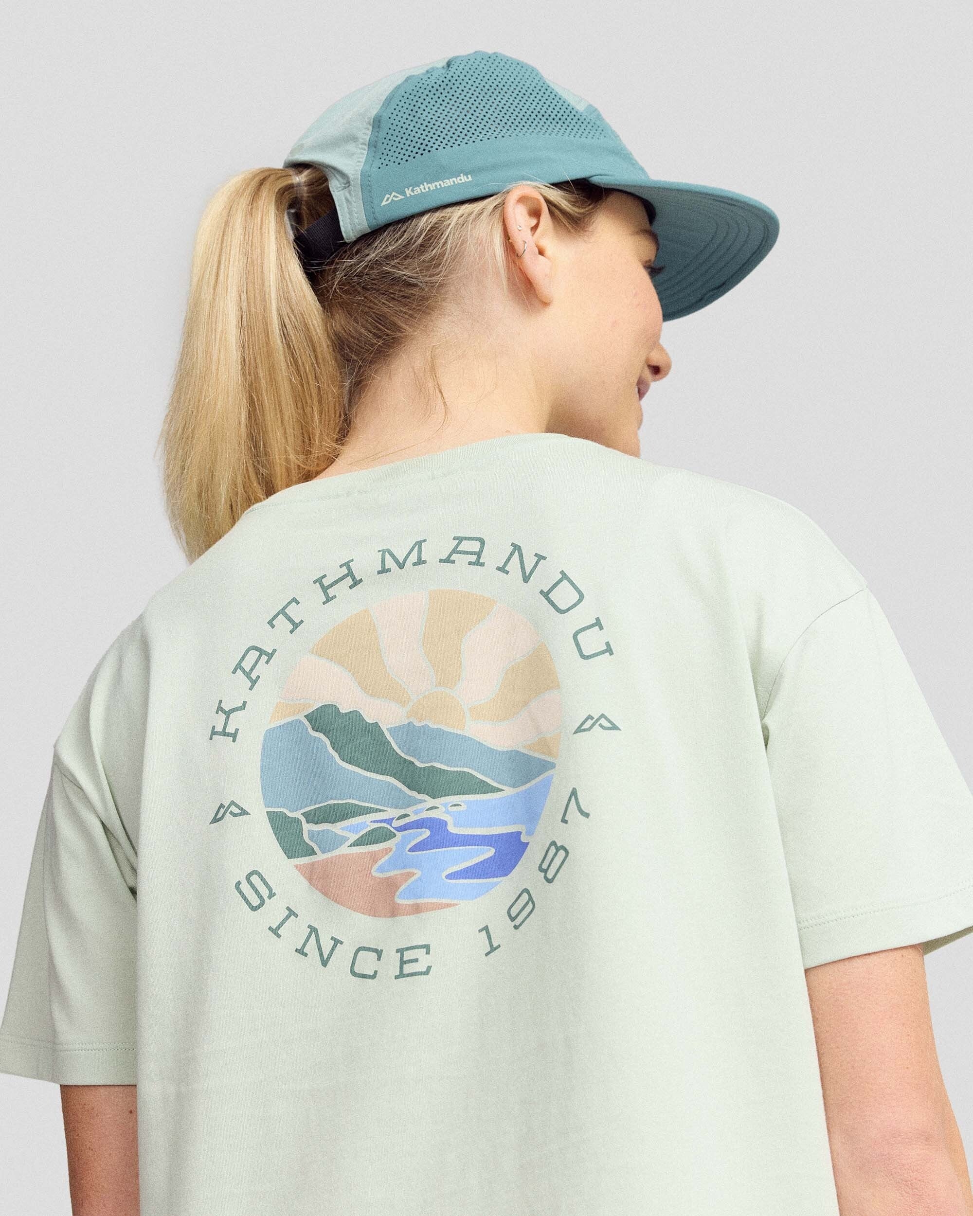 Women's Sunburst Logo Organic Cotton S/S Tee - Light Sage - Image 5