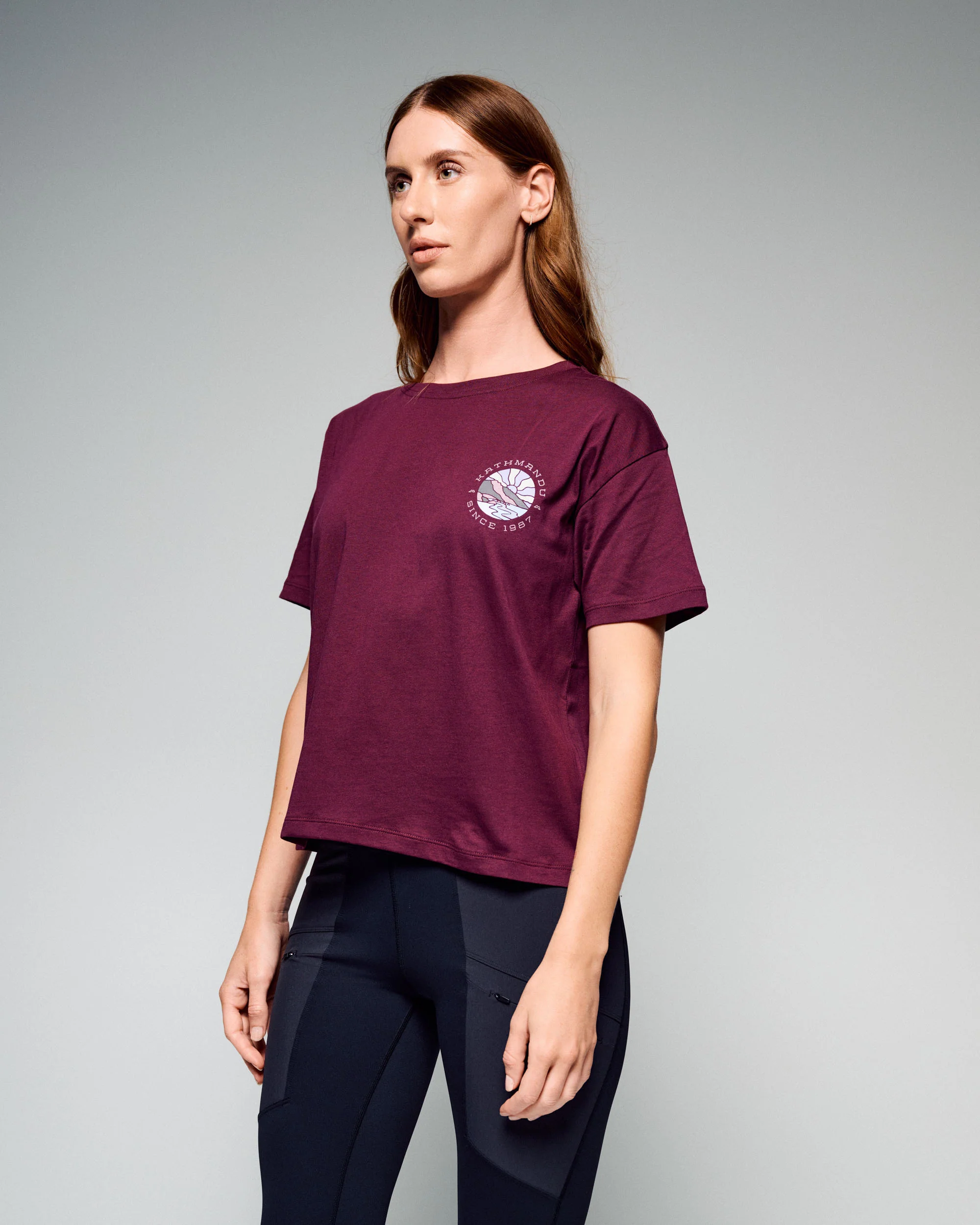 Women's Sunburst Logo Organic Cotton Tee - Mulberry - Image 2