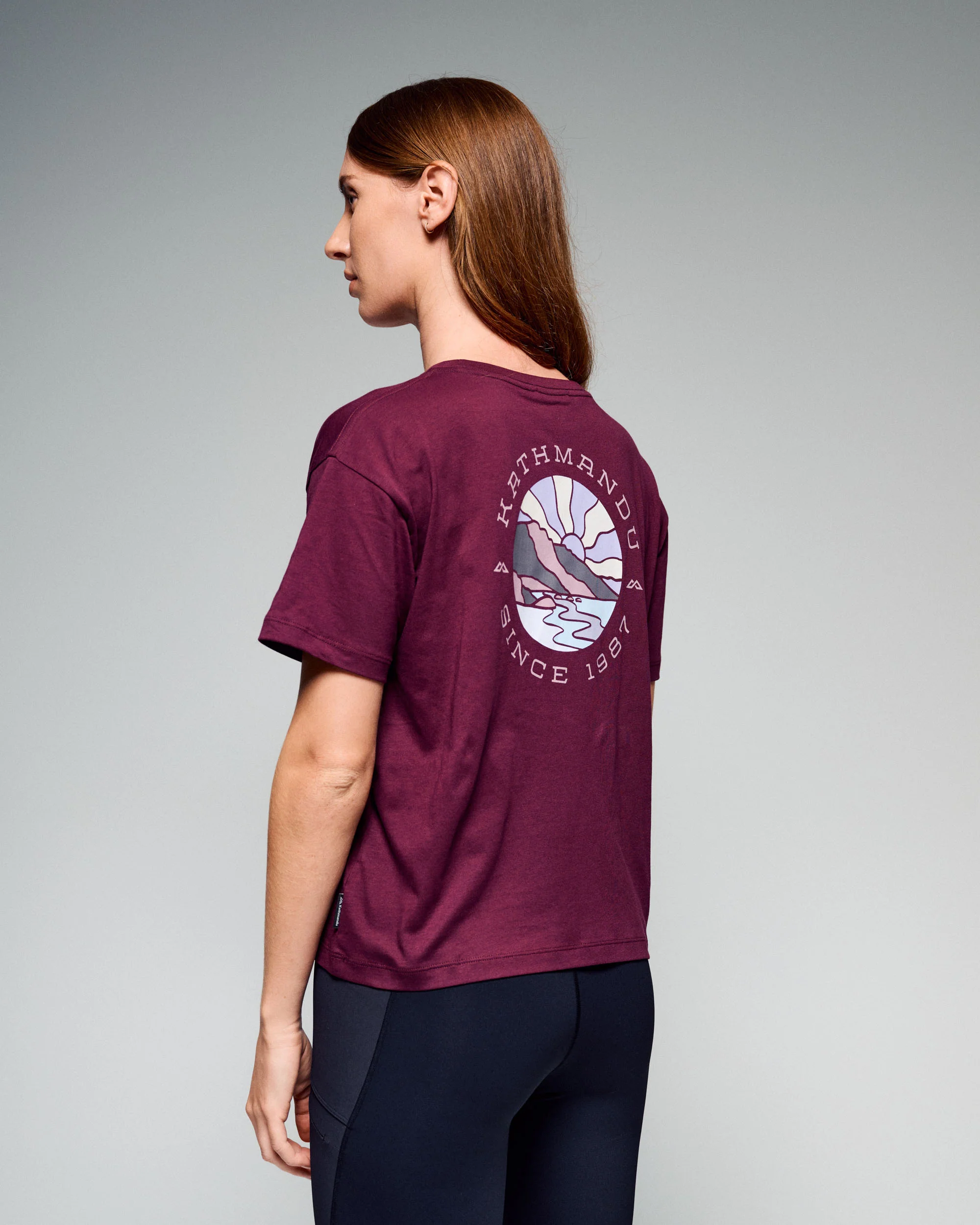 Women's Sunburst Logo Organic Cotton Tee - Mulberry - Image 3
