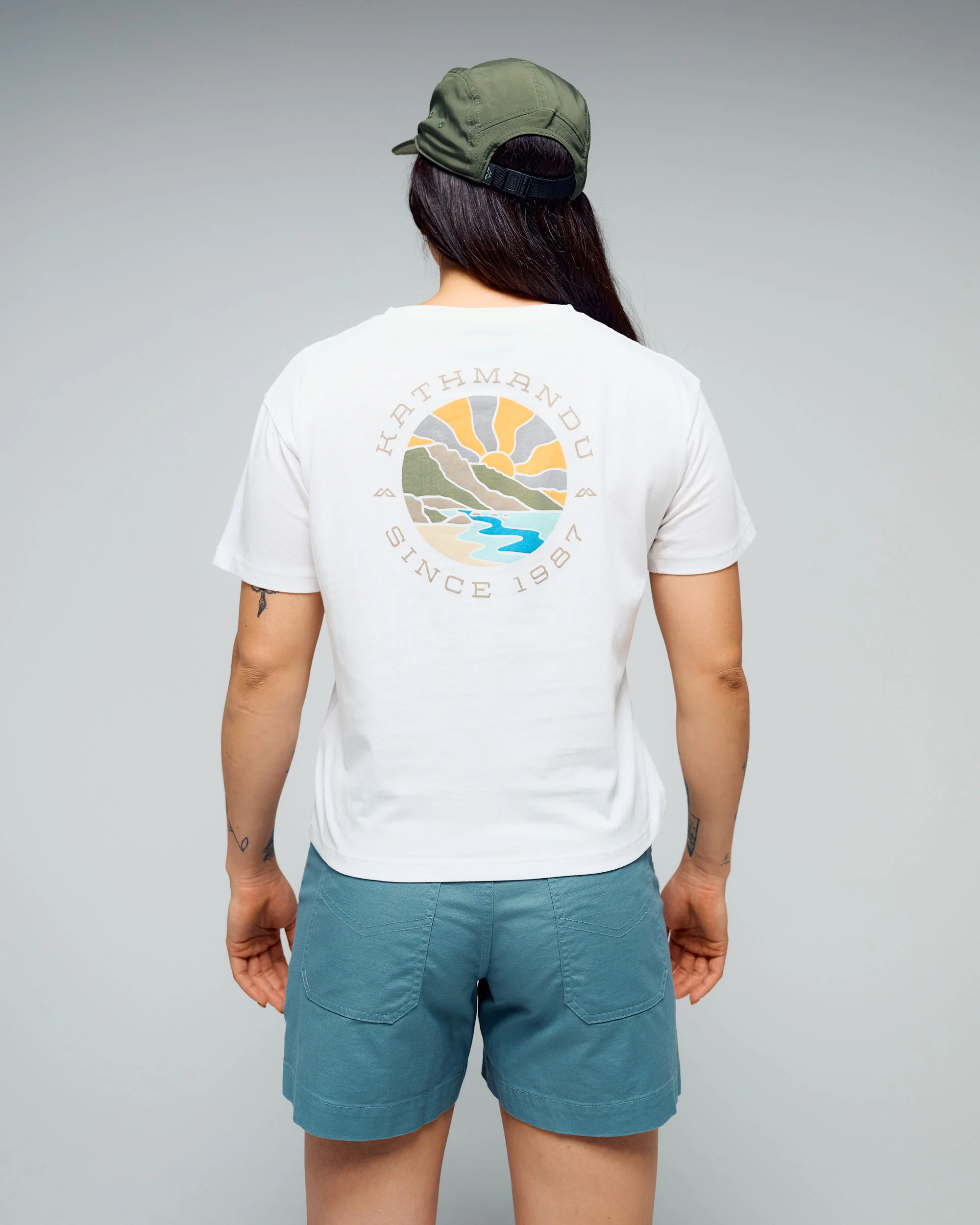 Women's Kathmandu Logo Sunburst Organic Cotton T-shirt - White - Image 3