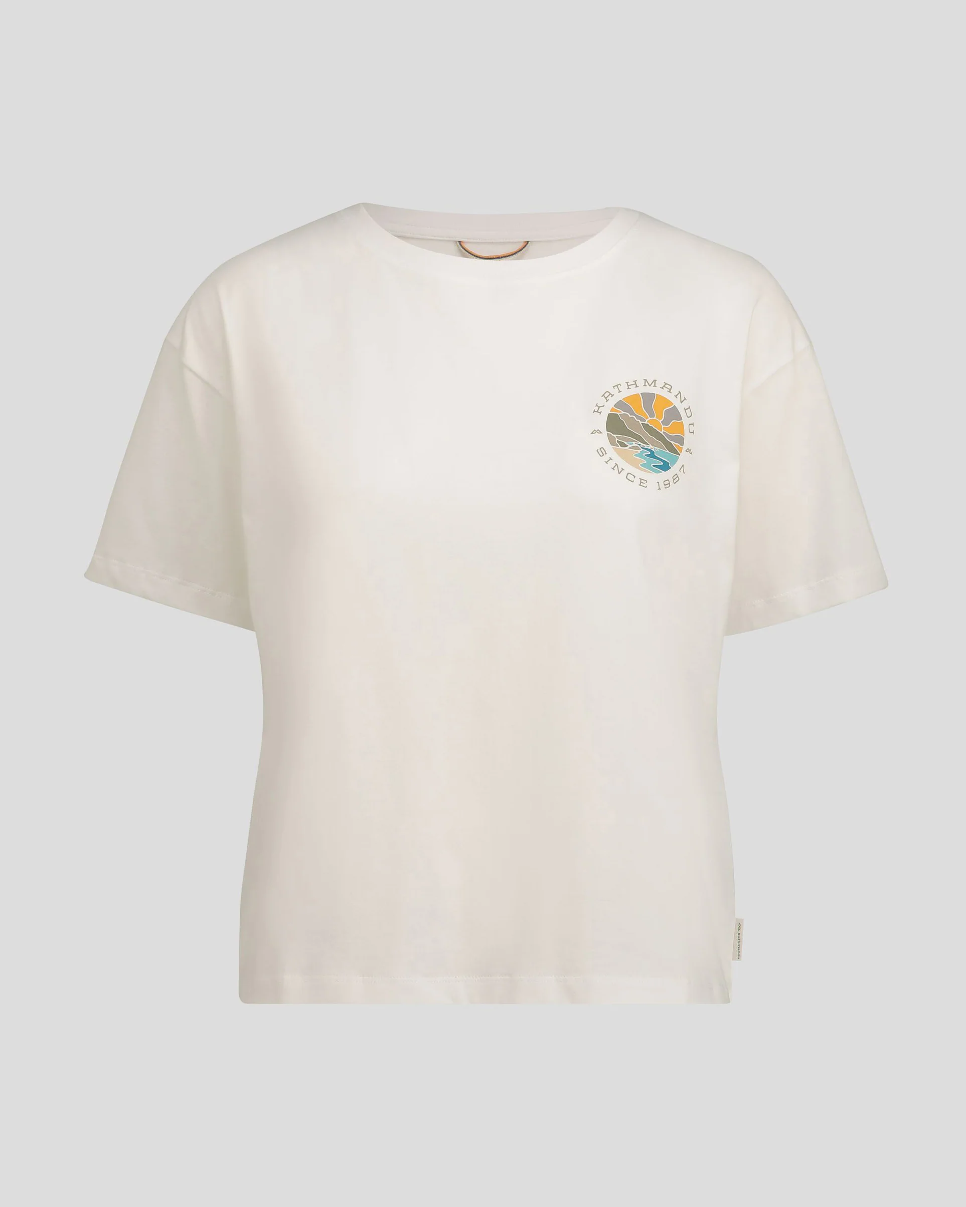 Women's Kathmandu Logo Sunburst Organic Cotton T-shirt - White - Image 5