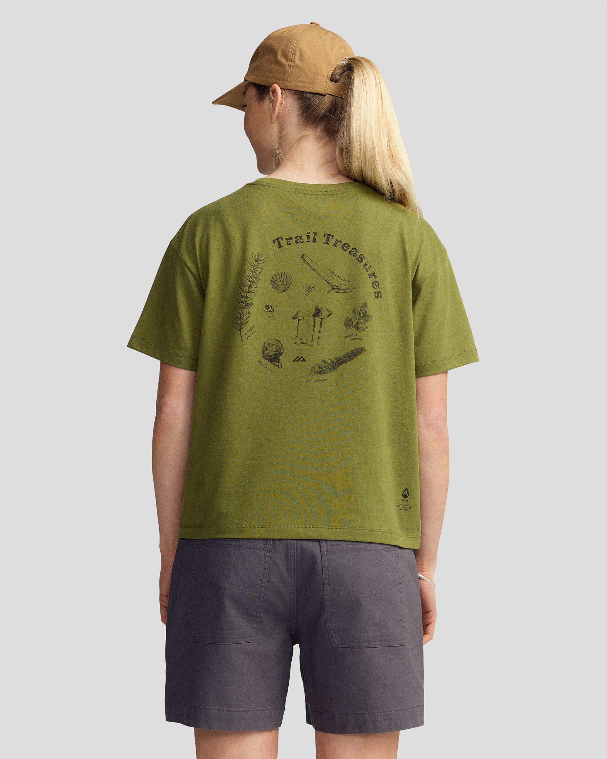 Women’s Trail Treasure Organic Cotton T - shirt - Dark Fern - Image 2