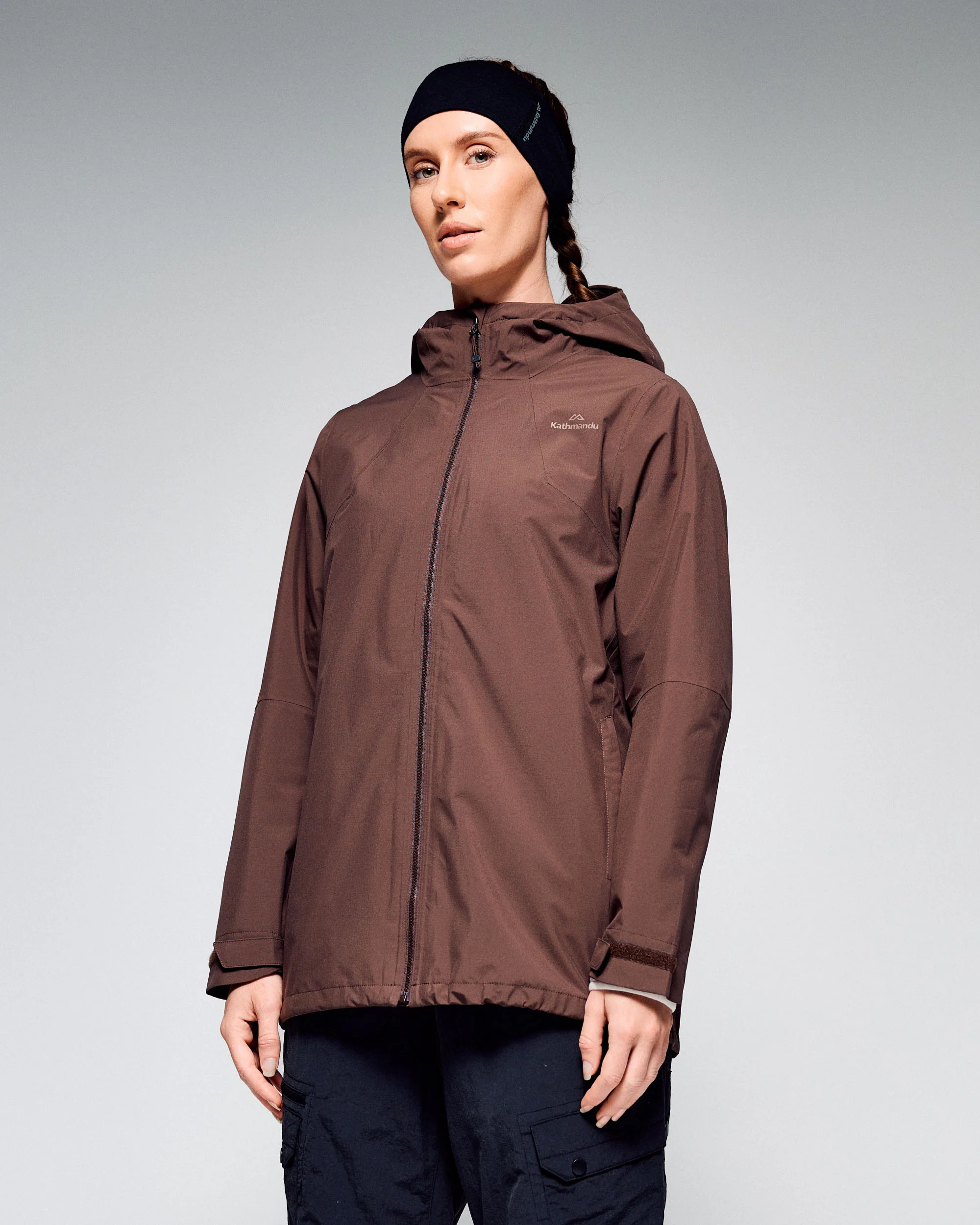 Women's Trailhead 3in1 Rain Hooded Jacket -  Dark Taupe/Shroom - Image 3