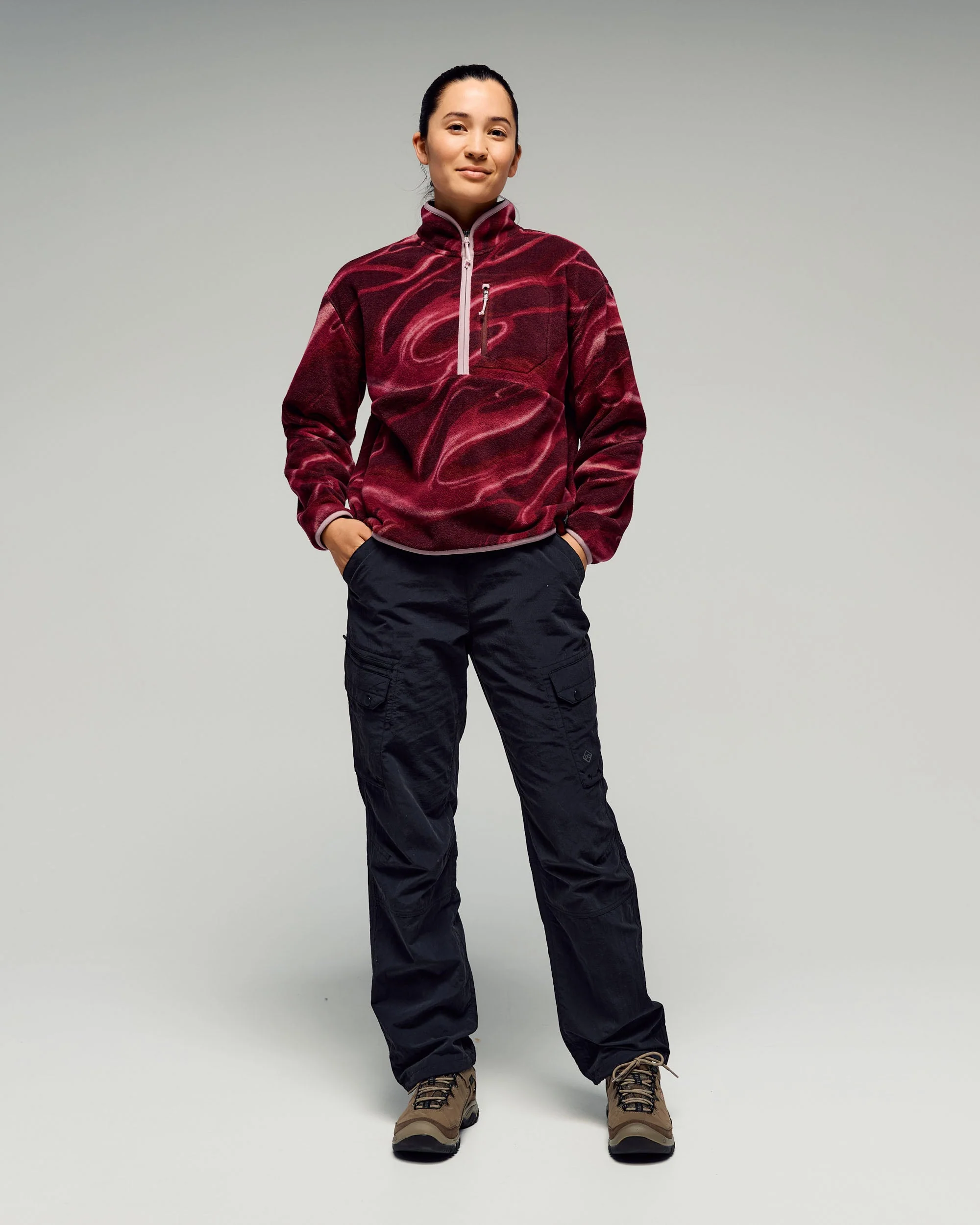 Women's Trailhead Fleece 1/4 Zip Pullover - Mulberry Braided River - Image 4