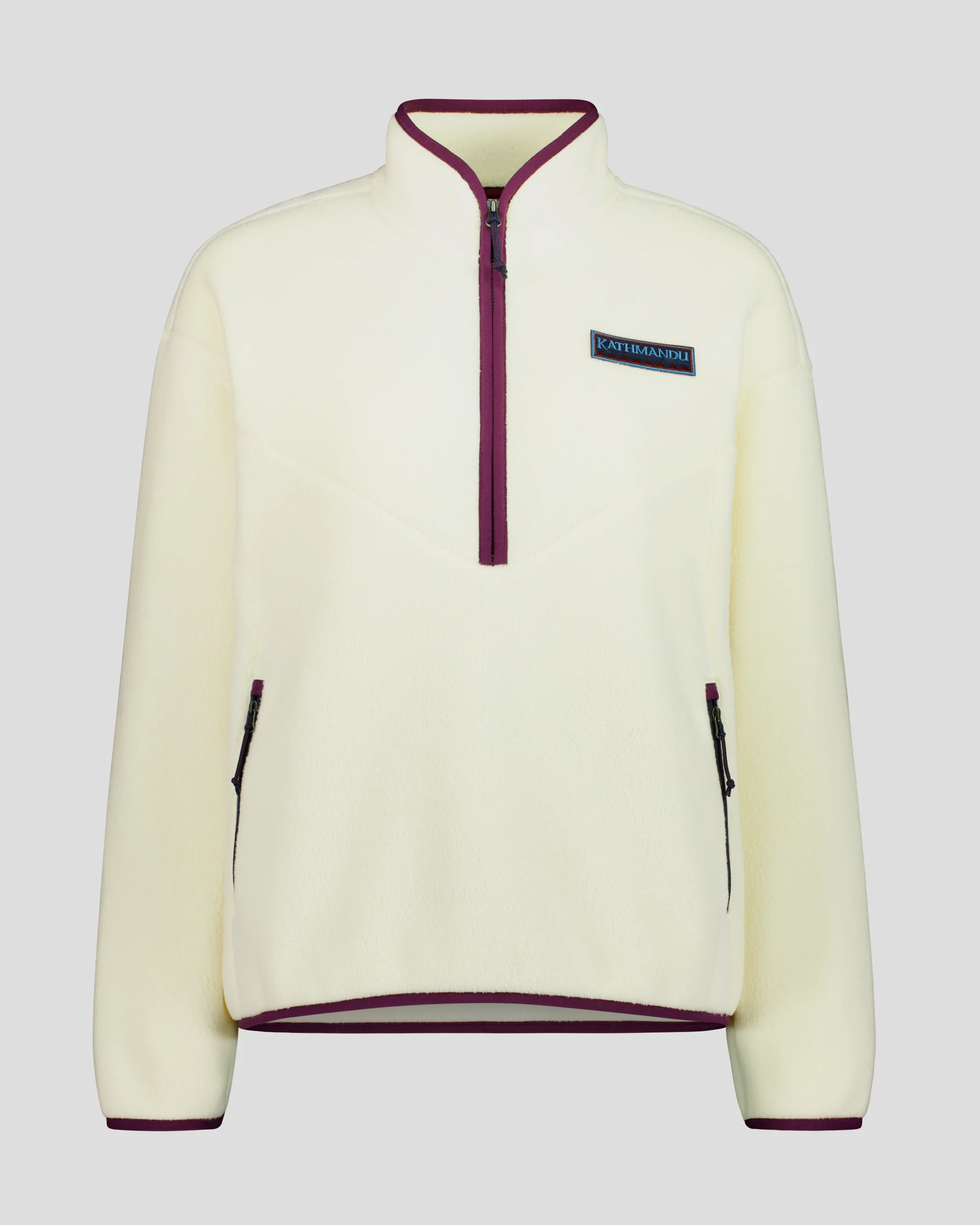 Women's Trailhead Fleece Heritage Pullover - Natural/Mulberry - Image 4