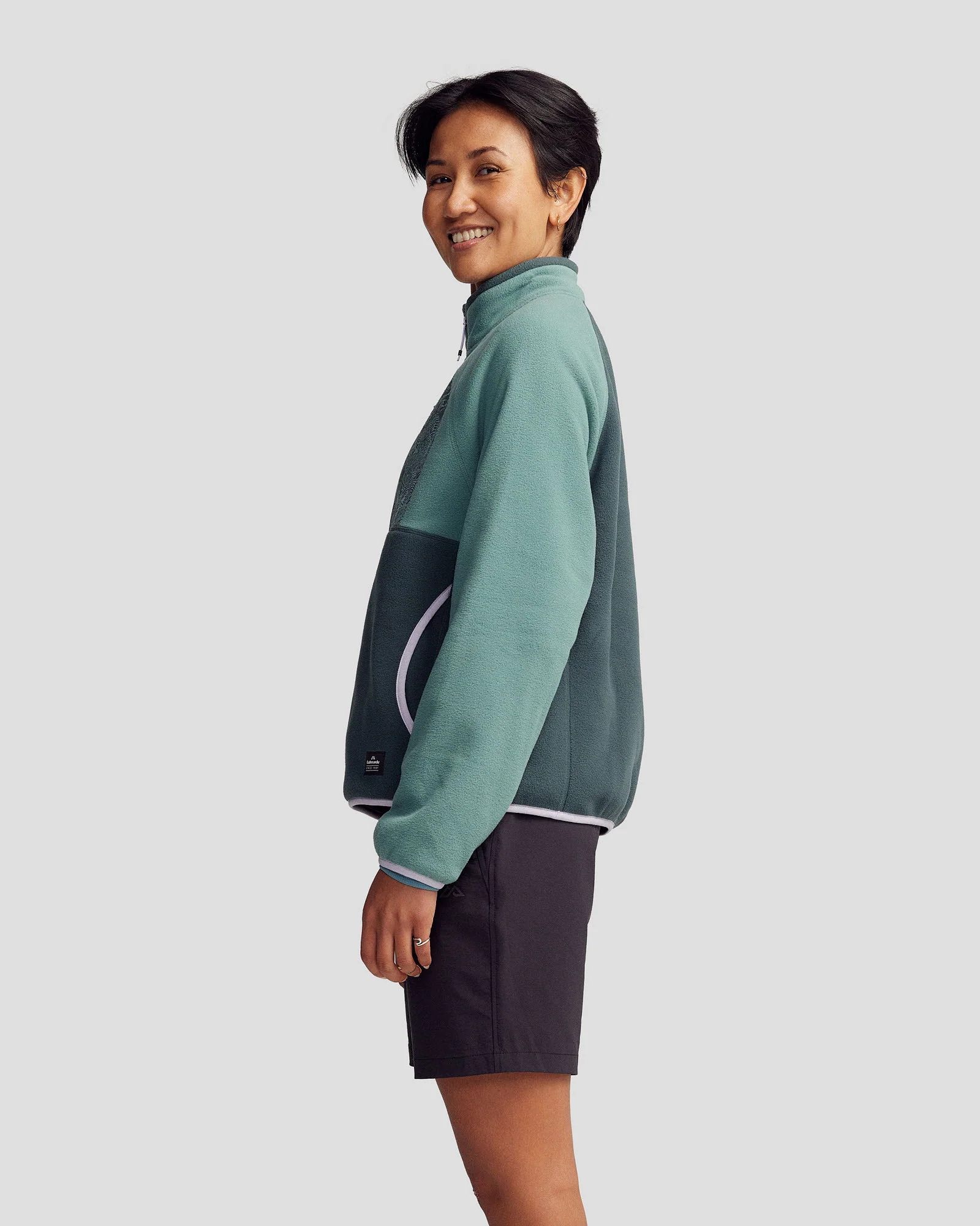 Women’s Trailhead Fleece Lightweight Pullover  -  Light Forest/Deep Forest - Image 3